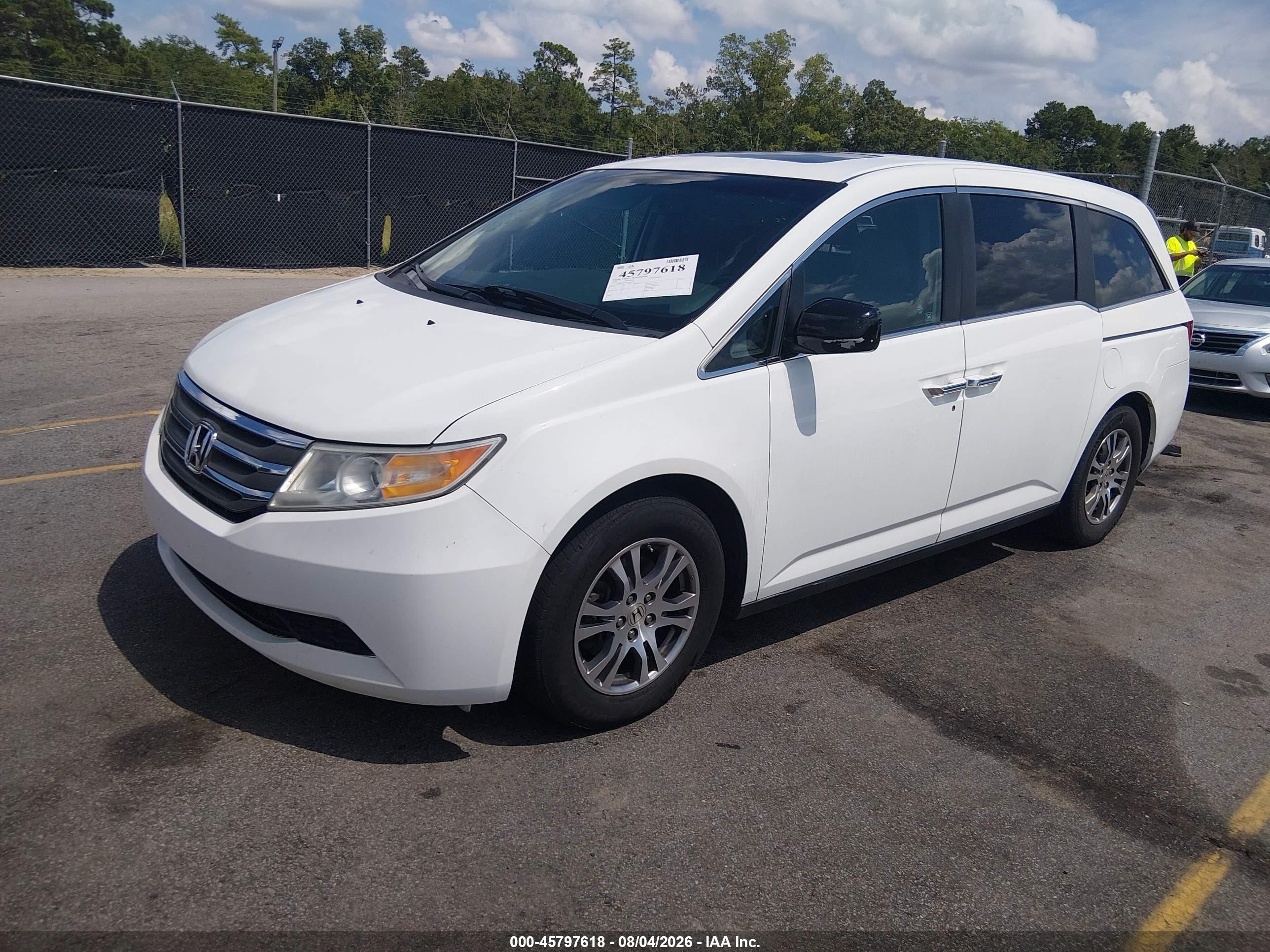 2012 Honda Odyssey Ex-l White vin: 5FNRL5H64CB029964