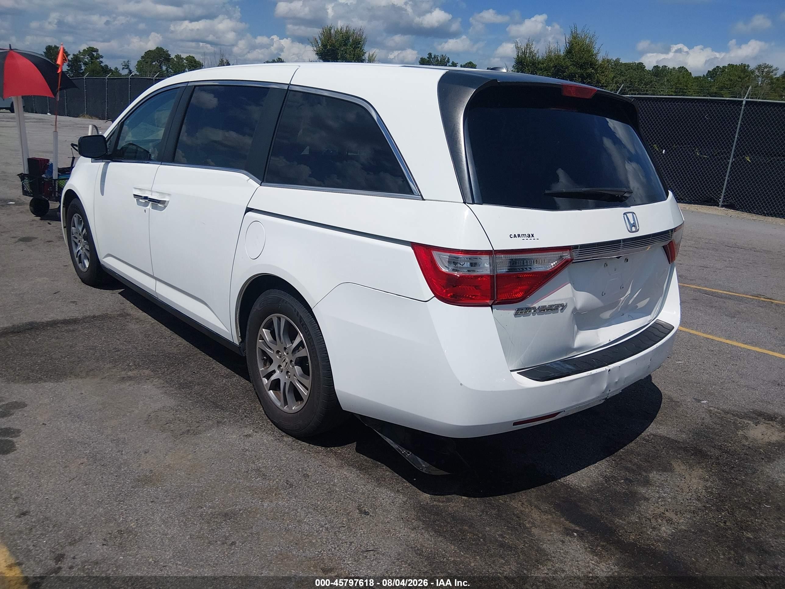 2012 Honda Odyssey Ex-l White vin: 5FNRL5H64CB029964