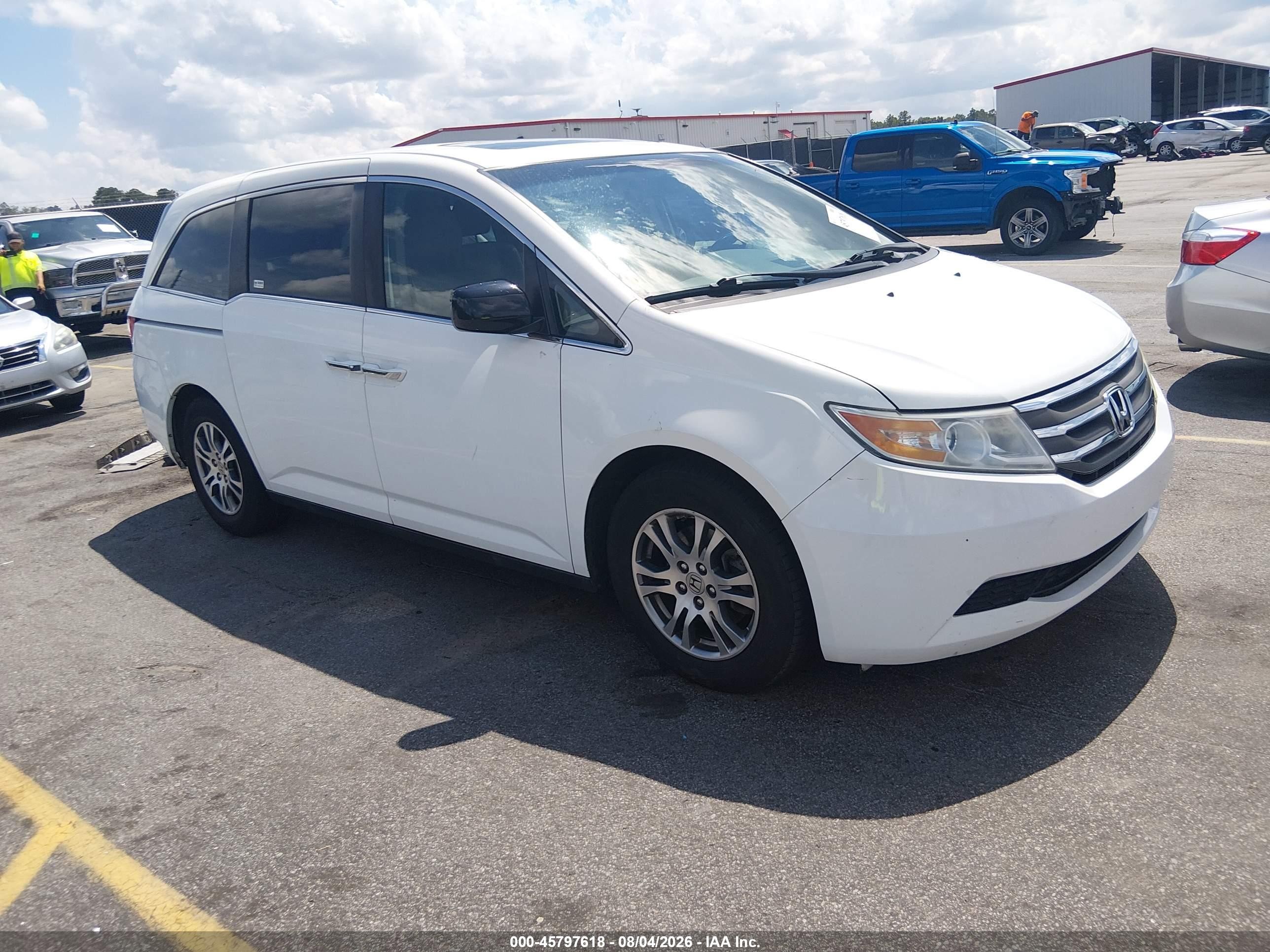 2012 Honda Odyssey Ex-l White vin: 5FNRL5H64CB029964