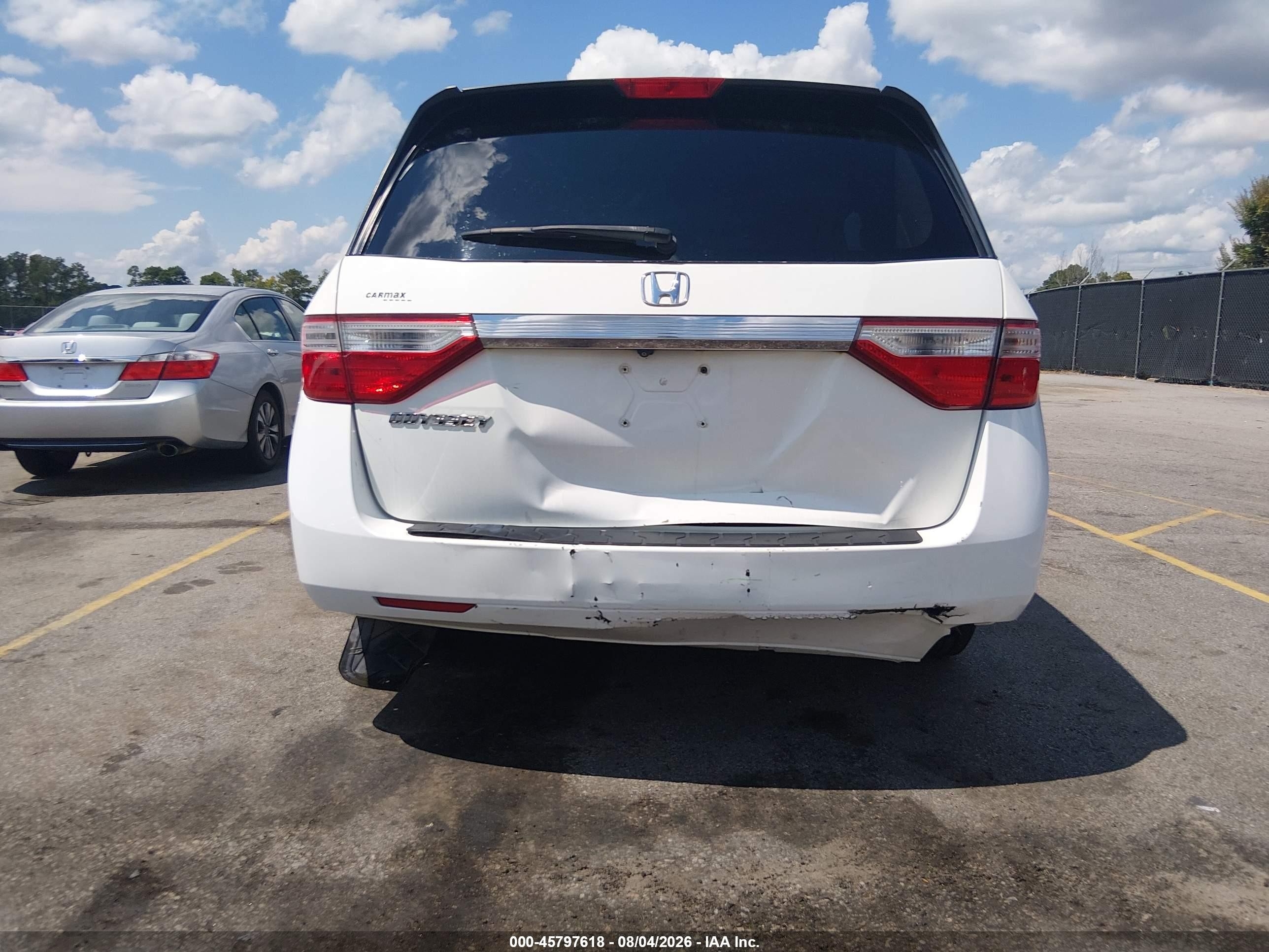 2012 Honda Odyssey Ex-l White vin: 5FNRL5H64CB029964
