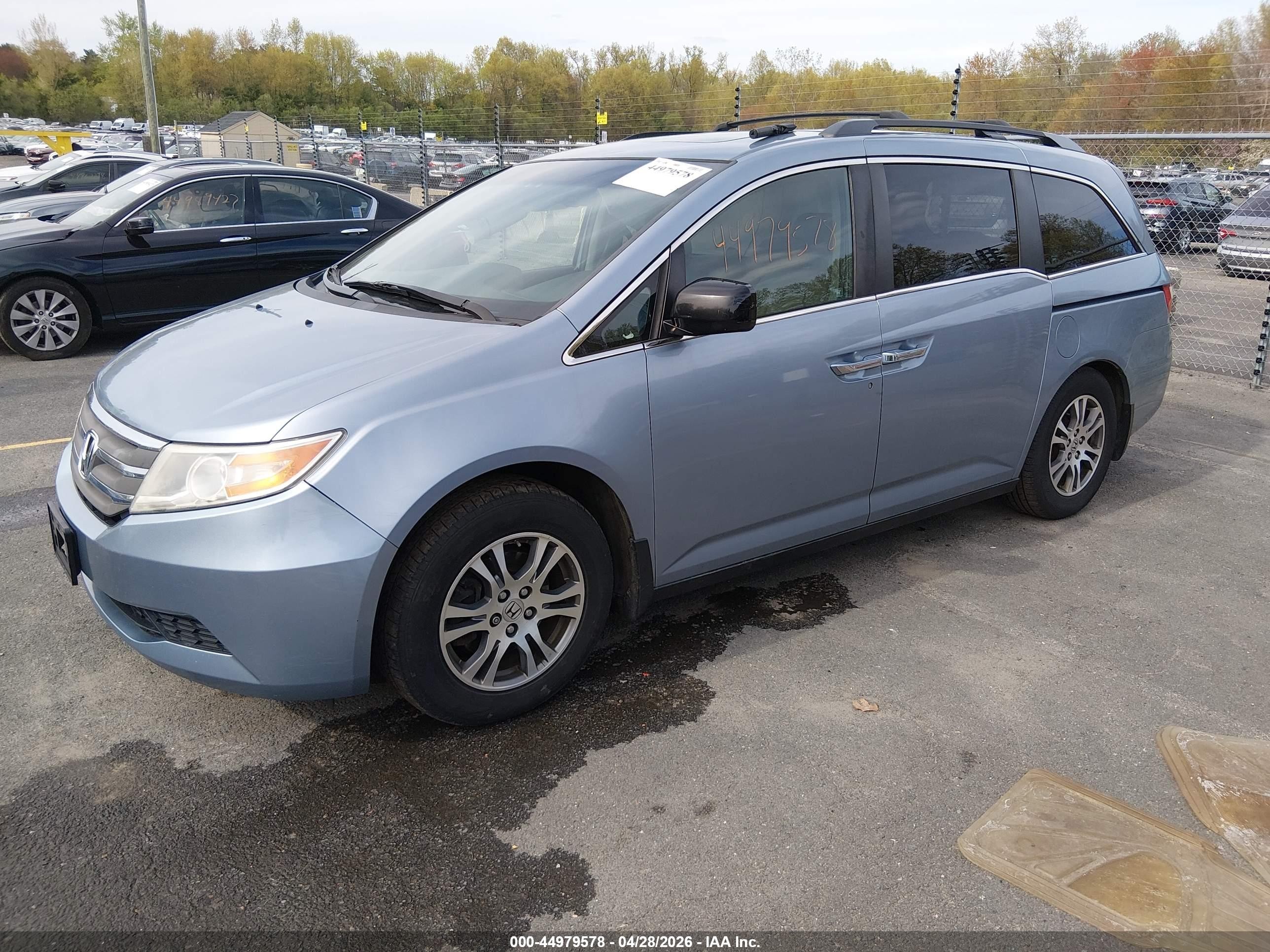 2012 Honda Odyssey Ex-l Blue vin: 5FNRL5H64CB047266