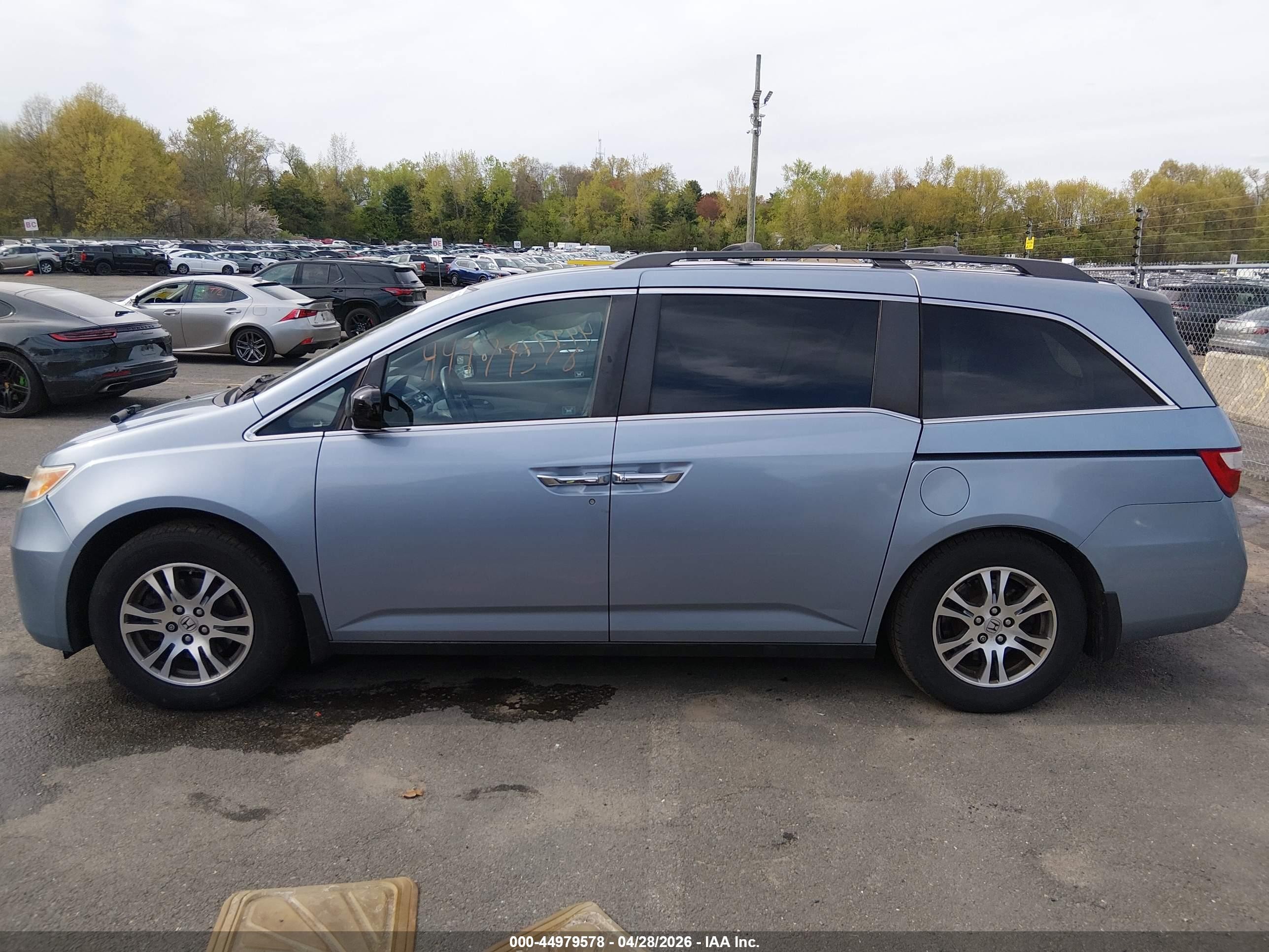 2012 Honda Odyssey Ex-l Blue vin: 5FNRL5H64CB047266