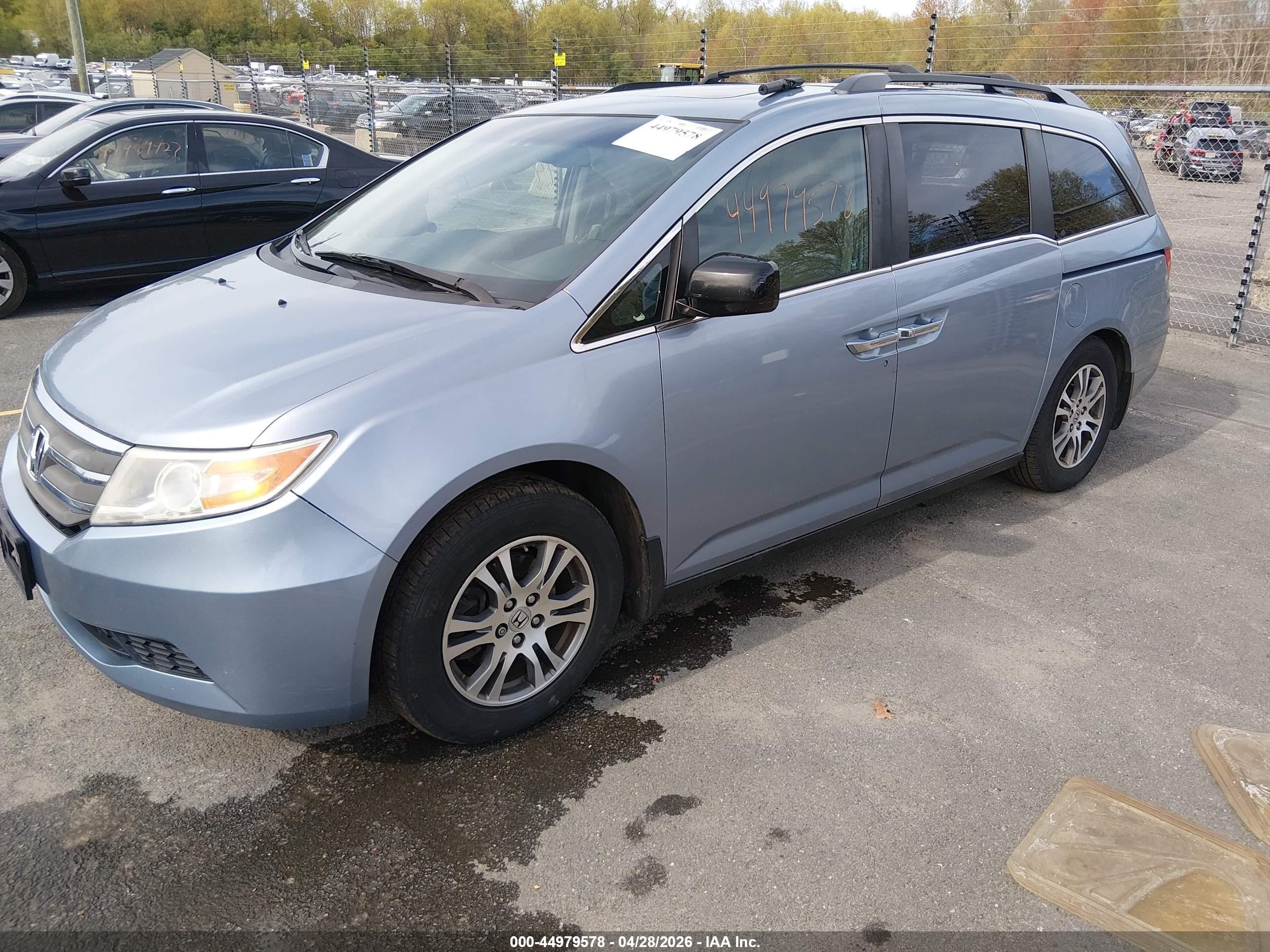 2012 Honda Odyssey Ex-l Blue vin: 5FNRL5H64CB047266