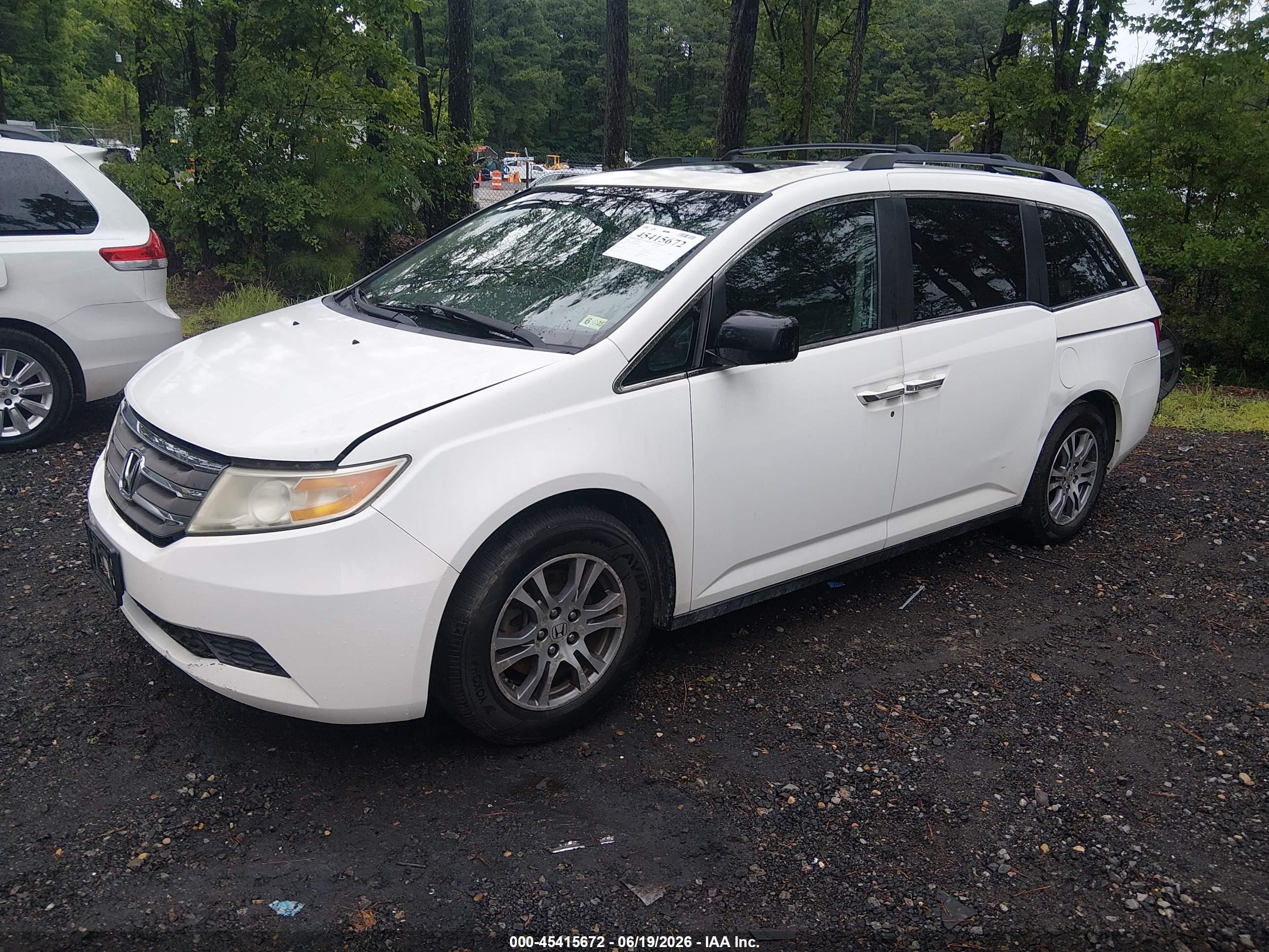 2012 Honda Odyssey Ex-l White vin: 5FNRL5H64CB049826
