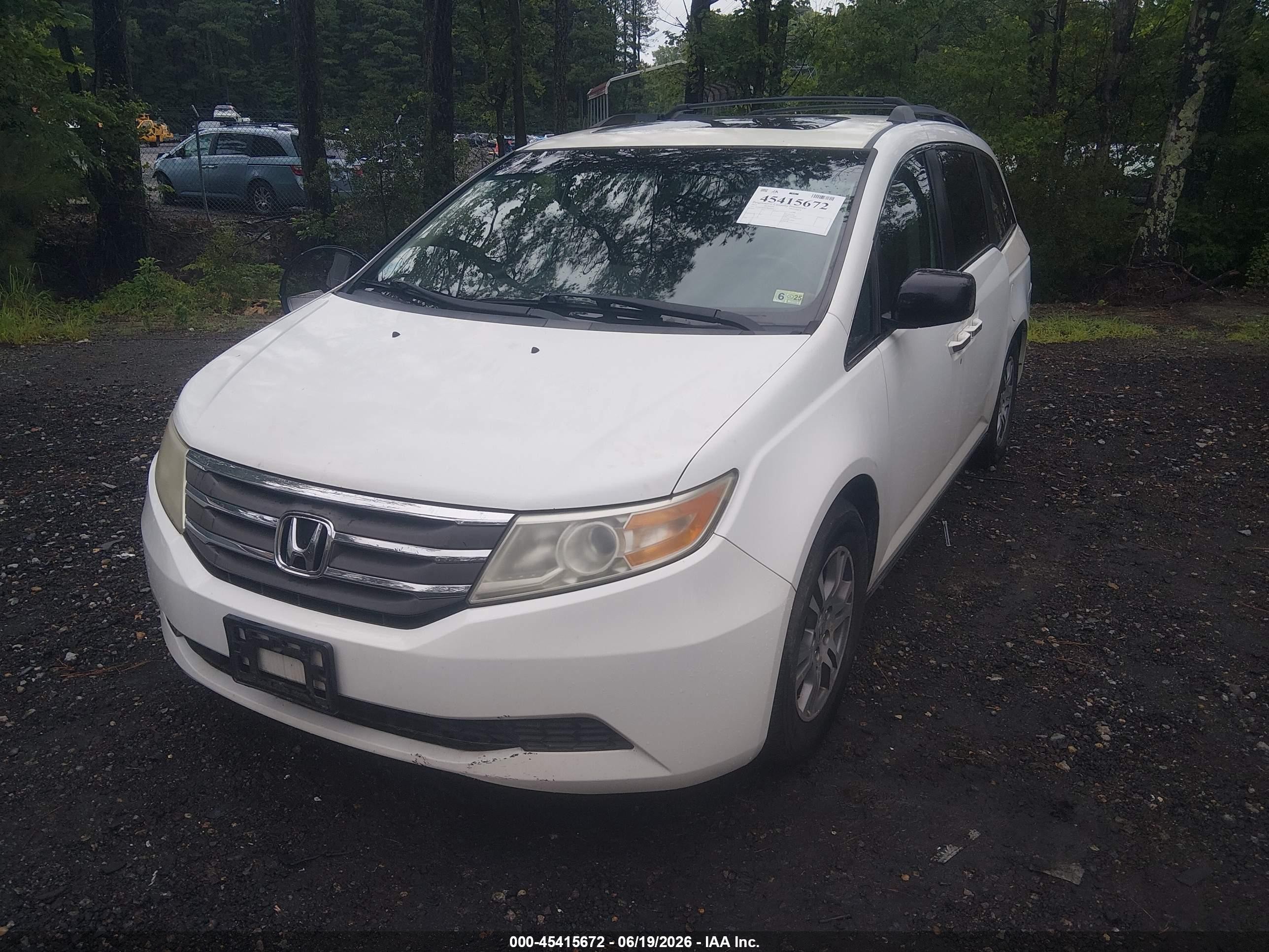 2012 Honda Odyssey Ex-l White vin: 5FNRL5H64CB049826