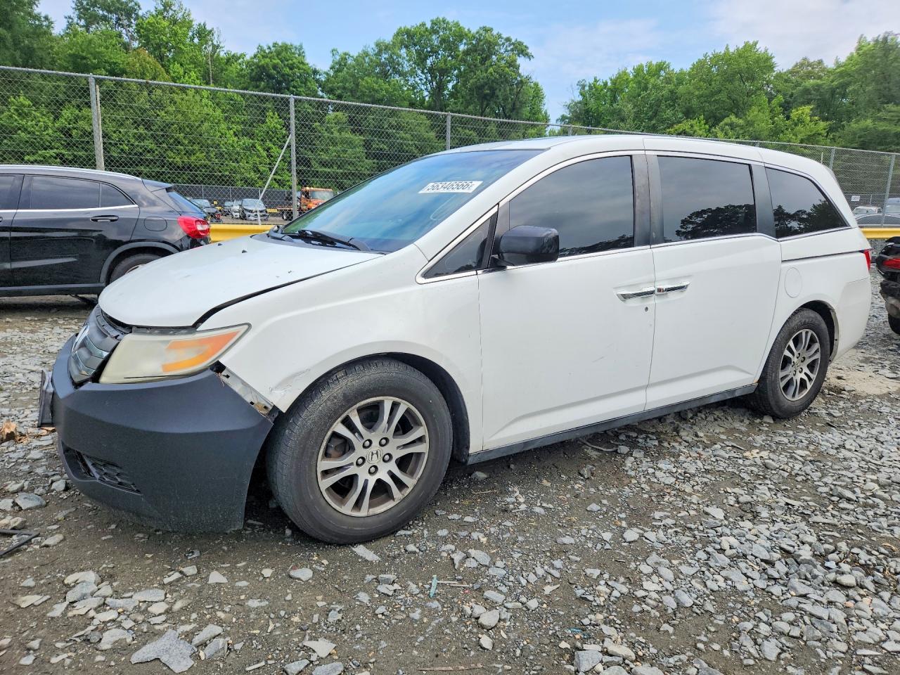 2012 Honda Odyssey Exl White vin: 5FNRL5H64CB077514