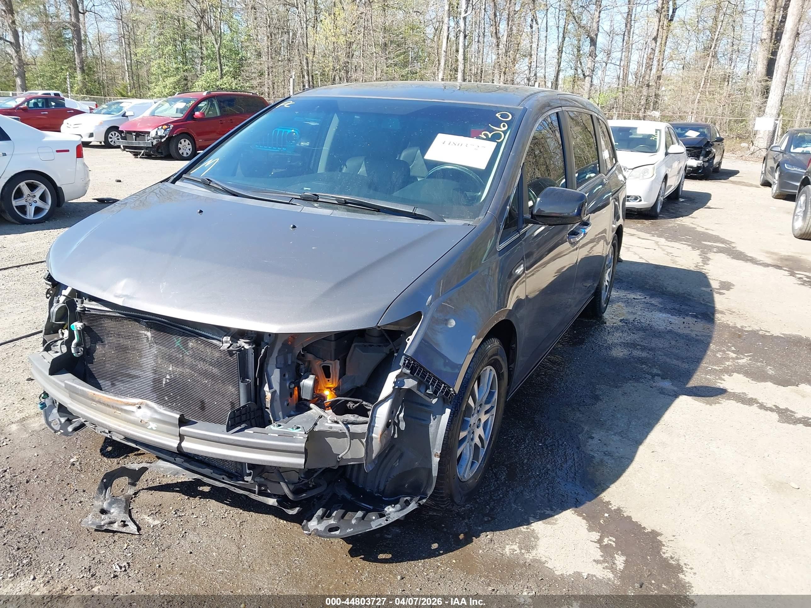 2012 Honda Odyssey Ex-l Gray vin: 5FNRL5H64CB104677