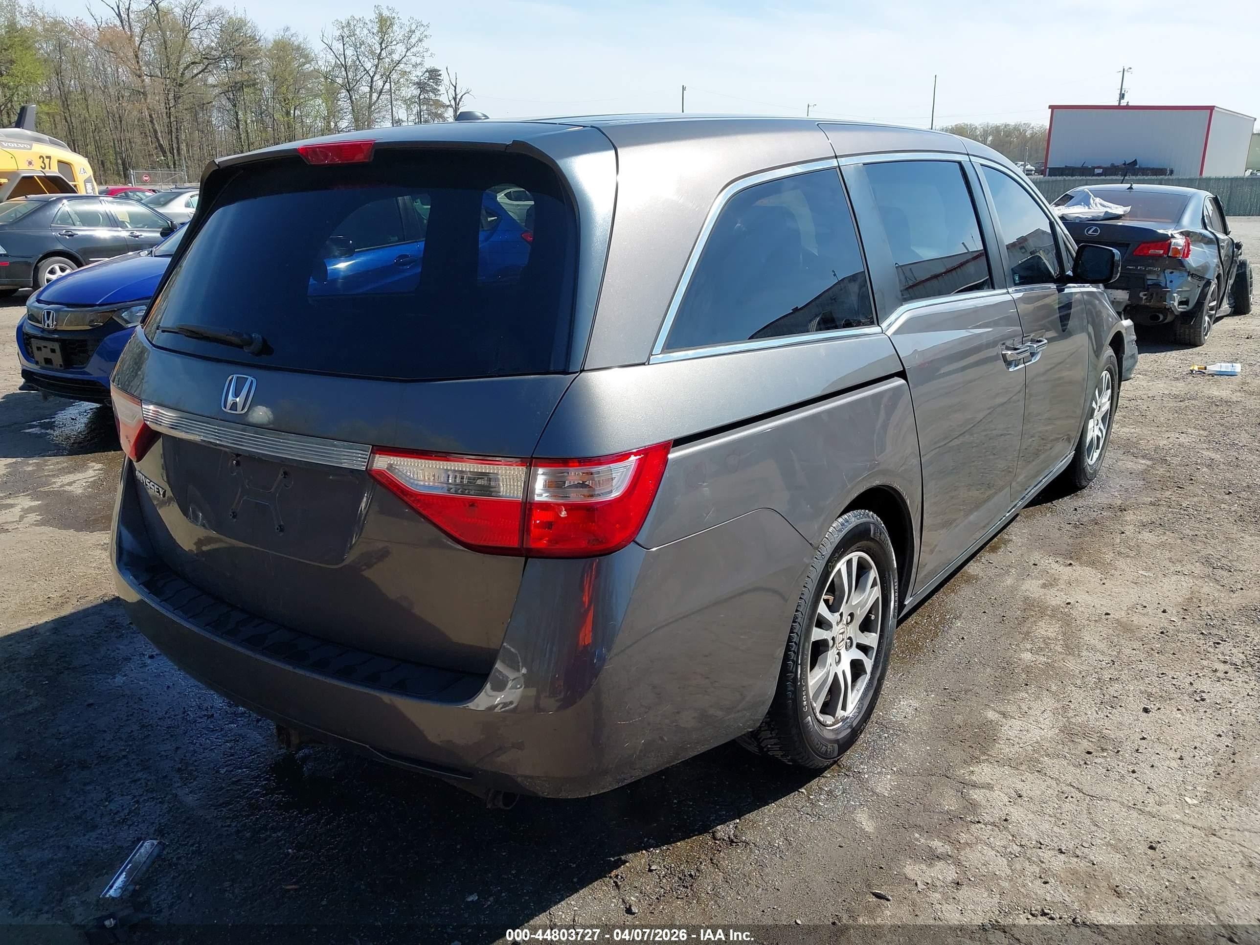 2012 Honda Odyssey Ex-l Gray vin: 5FNRL5H64CB104677