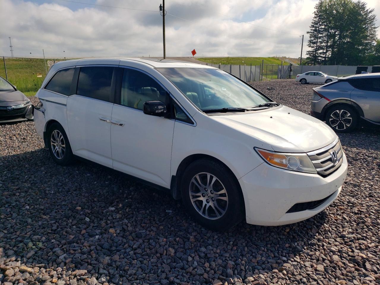 2012 Honda Odyssey Exl White vin: 5FNRL5H64CB111998