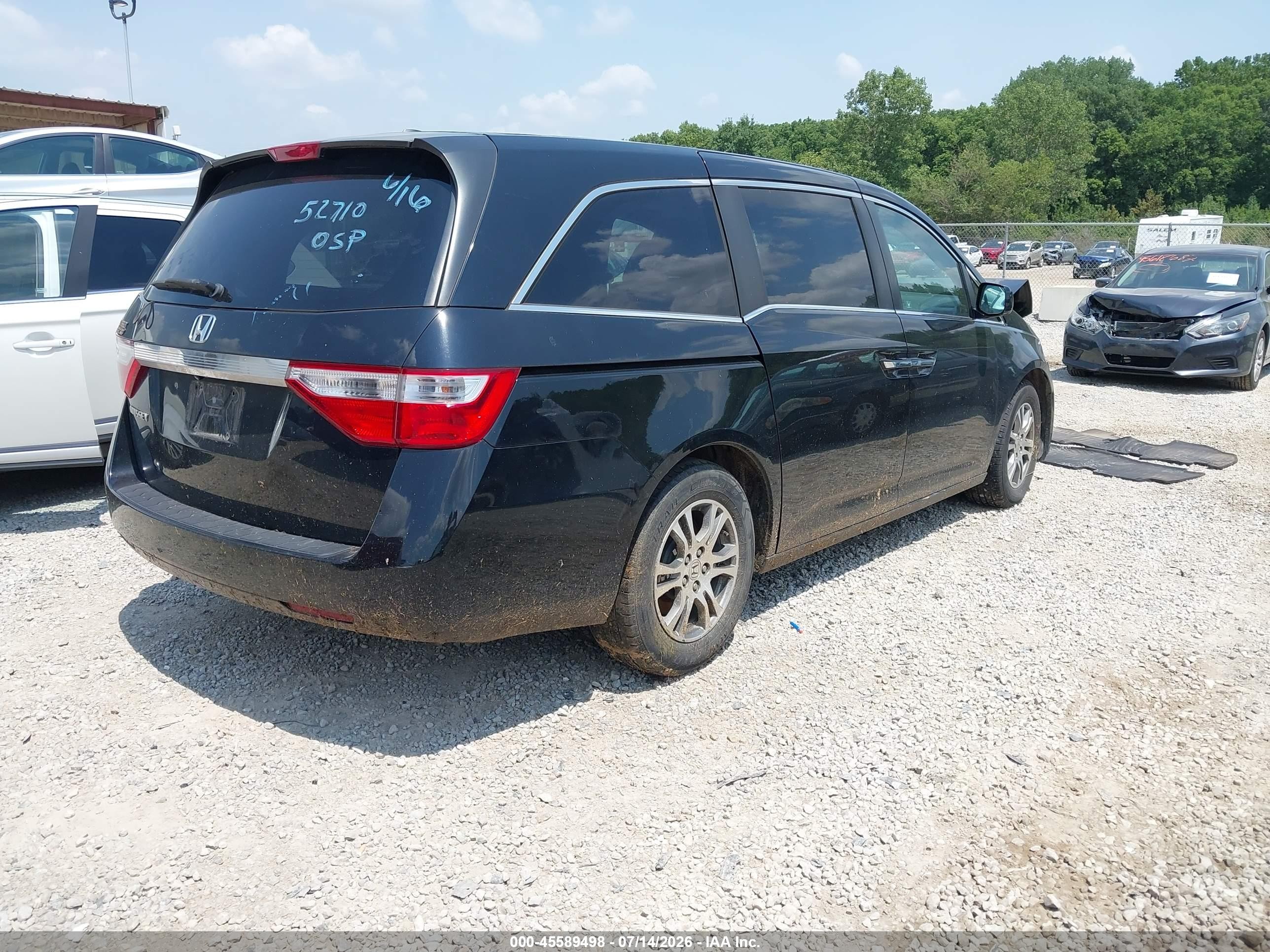 2012 Honda Odyssey Ex-l Black vin: 5FNRL5H64CB121561
