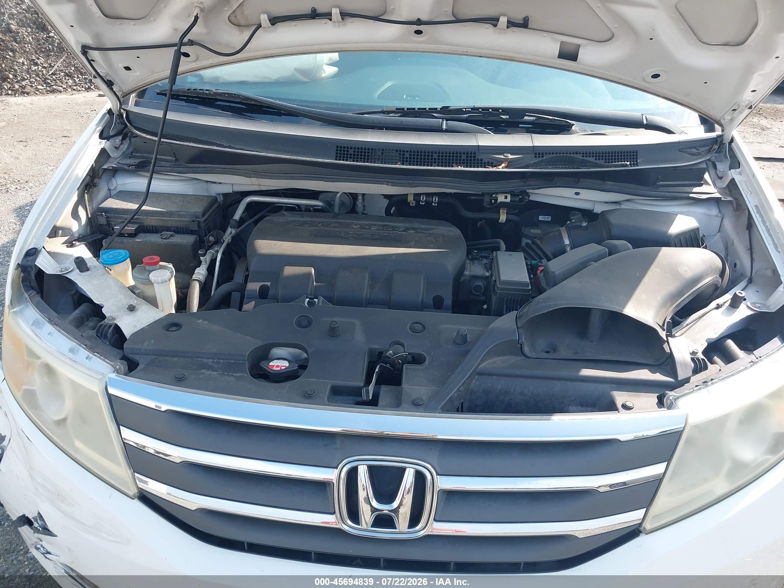 2012 Honda Odyssey Ex-l White vin: 5FNRL5H64CB122211