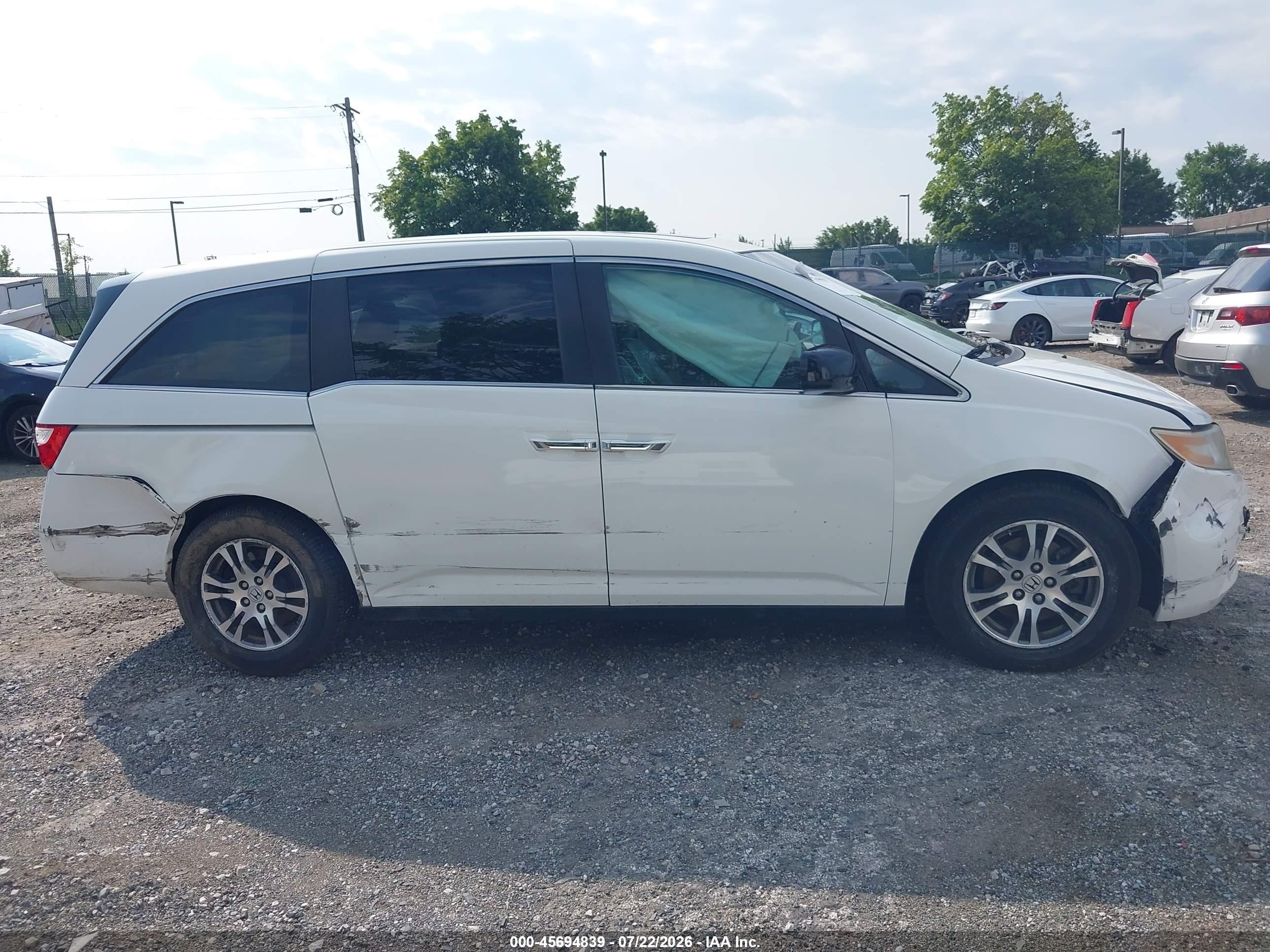 2012 Honda Odyssey Ex-l White vin: 5FNRL5H64CB122211
