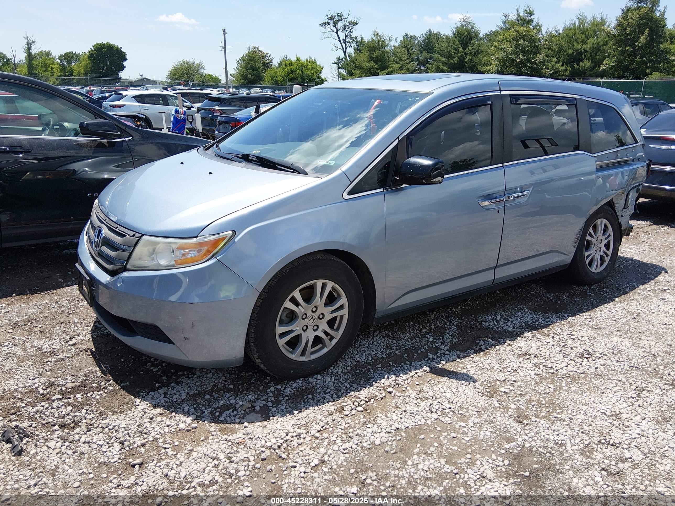 2013 Honda Odyssey Ex-l Blue vin: 5FNRL5H64DB012101