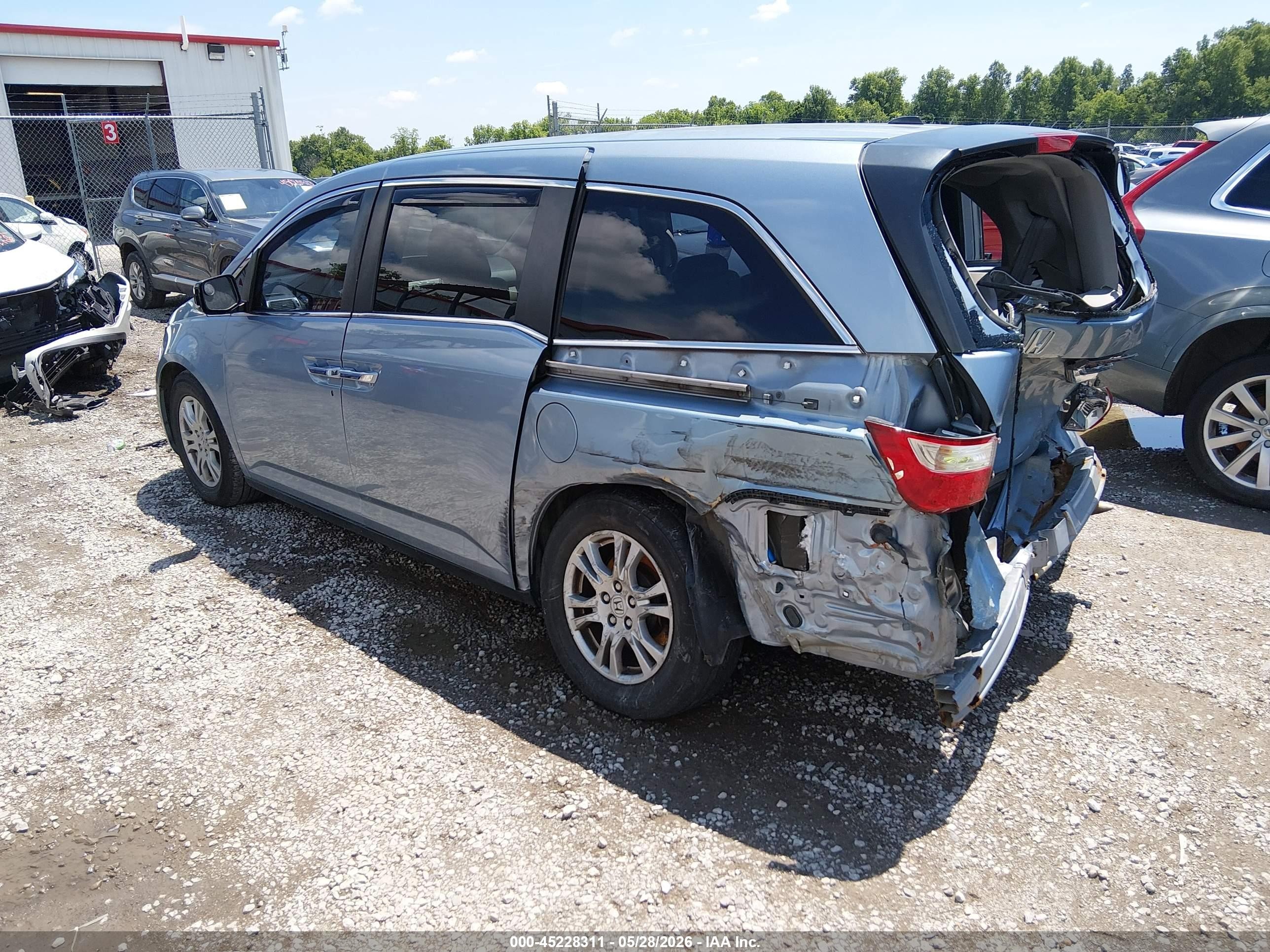 2013 Honda Odyssey Ex-l Blue vin: 5FNRL5H64DB012101