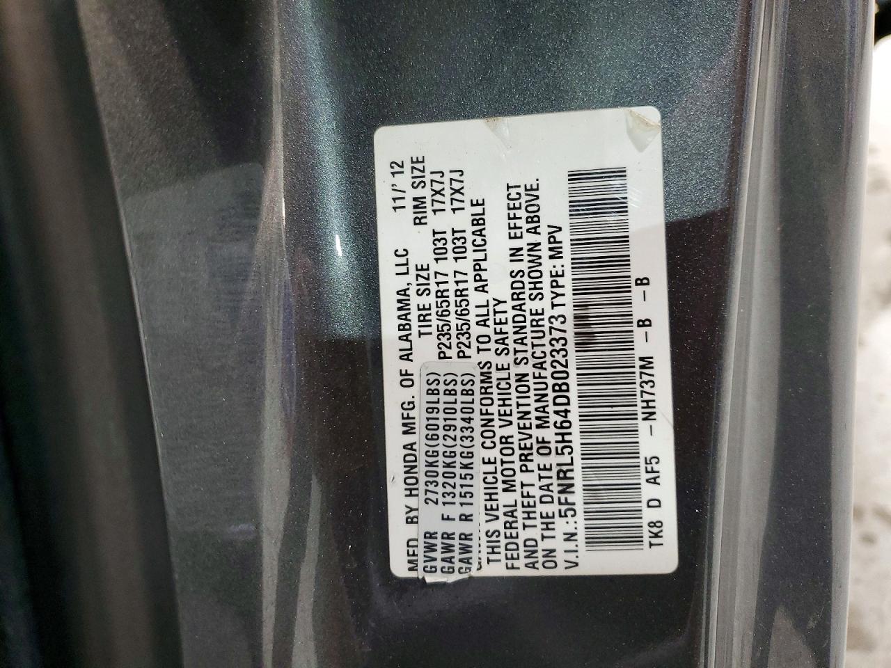2013 Honda Odyssey Exl Gray vin: 5FNRL5H64DB023373