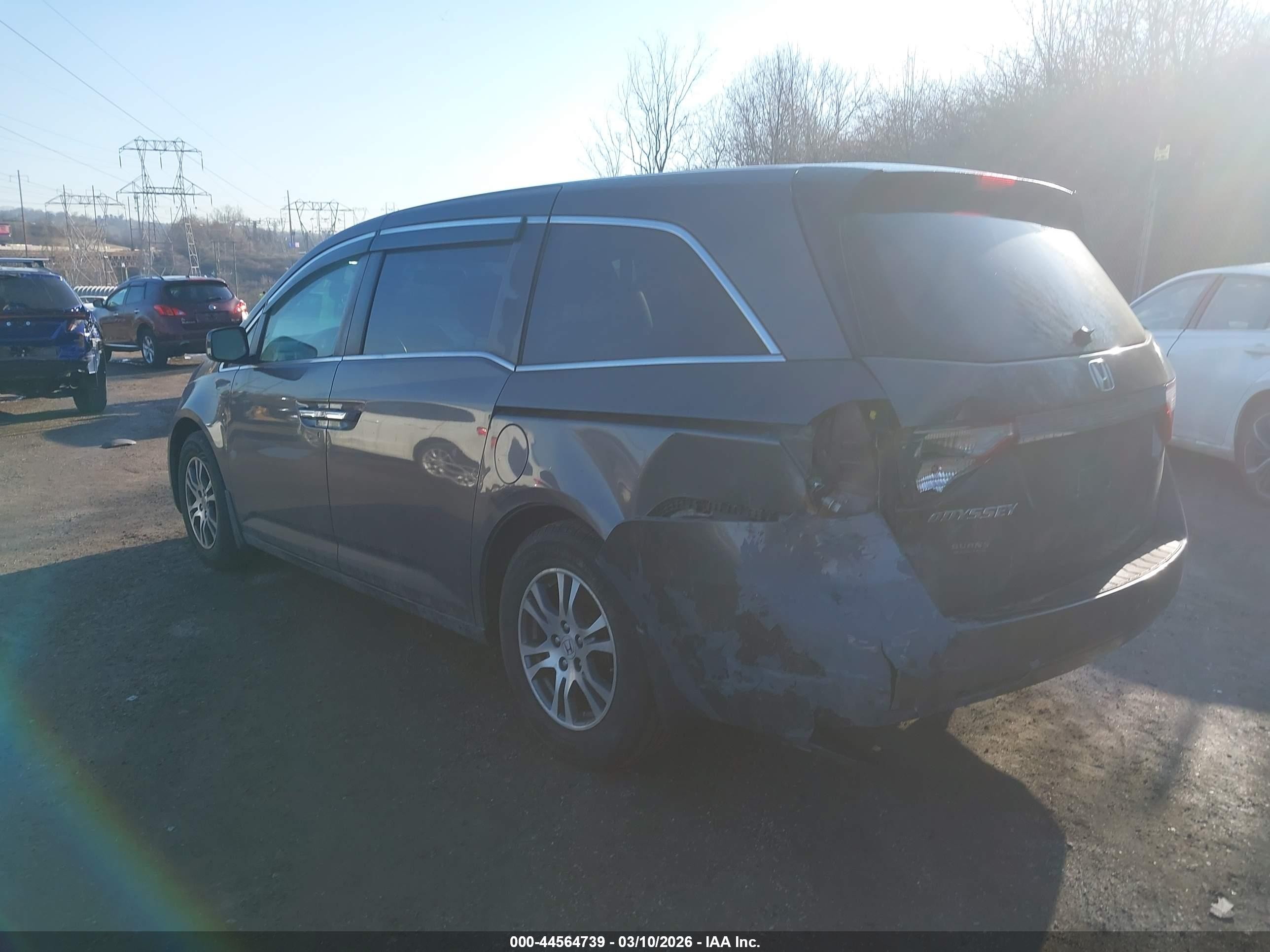 2013 Honda Odyssey Ex-l Gray vin: 5FNRL5H64DB030226