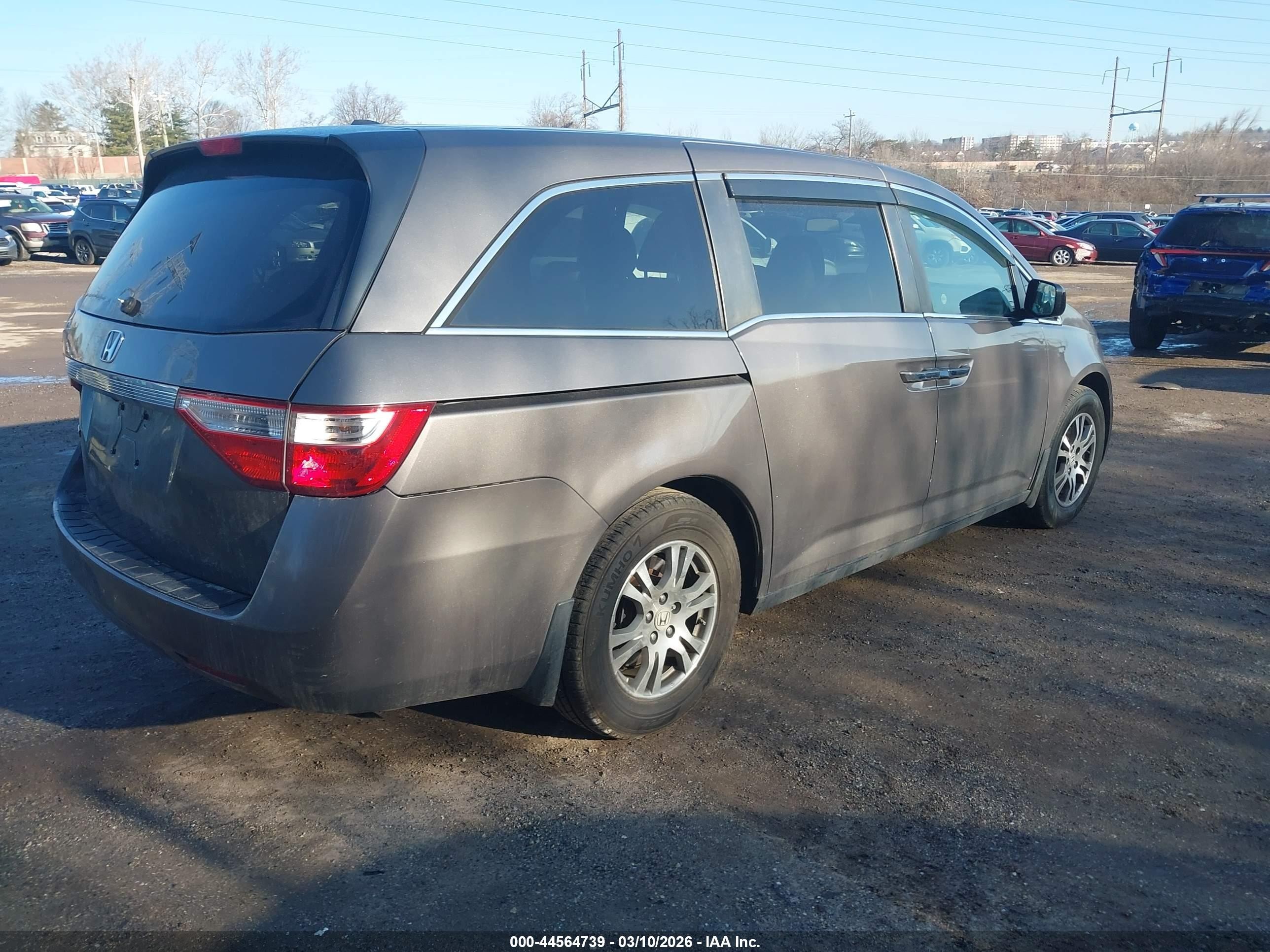 2013 Honda Odyssey Ex-l Gray vin: 5FNRL5H64DB030226