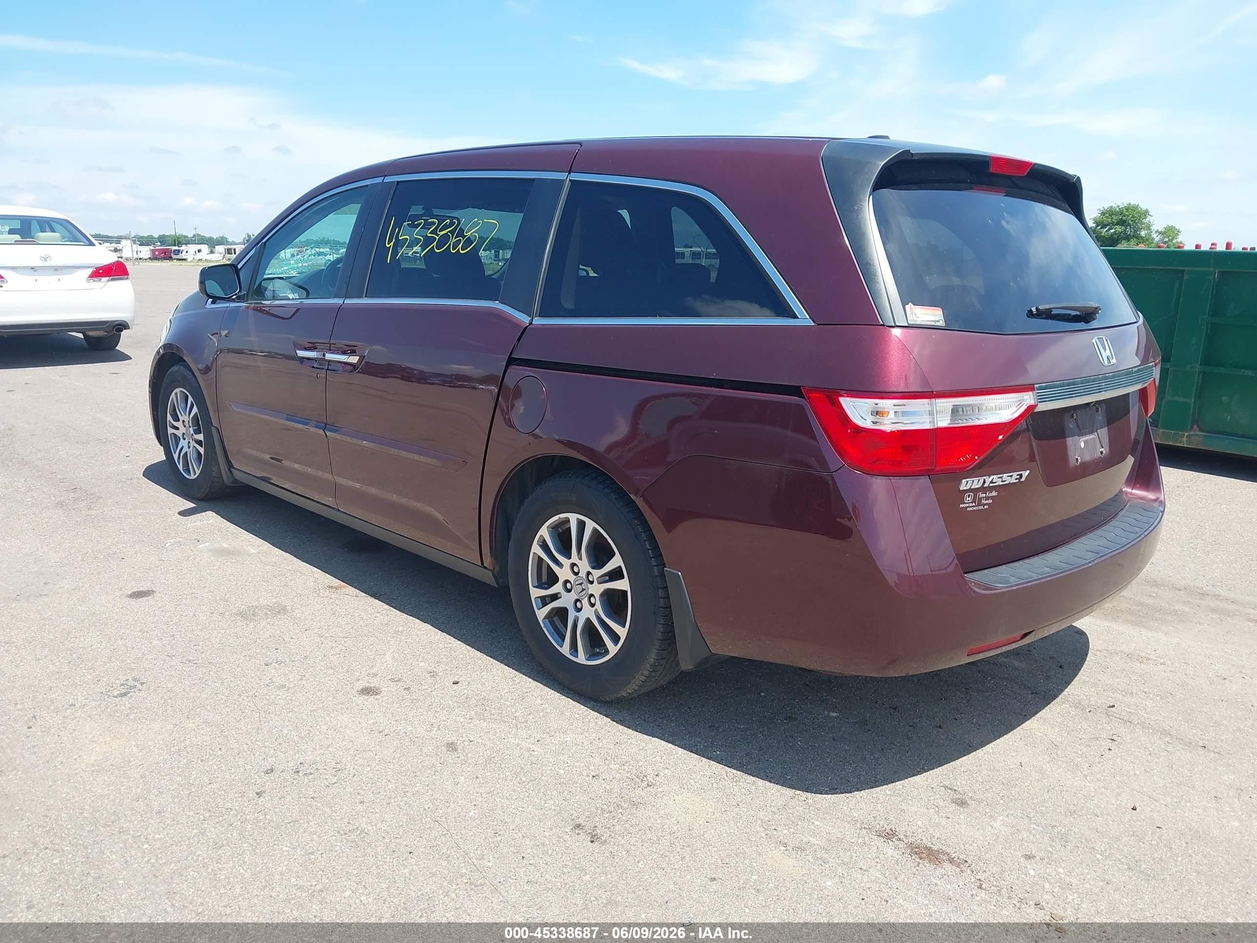 2013 Honda Odyssey Ex-l Бордовый vin: 5FNRL5H64DB033286