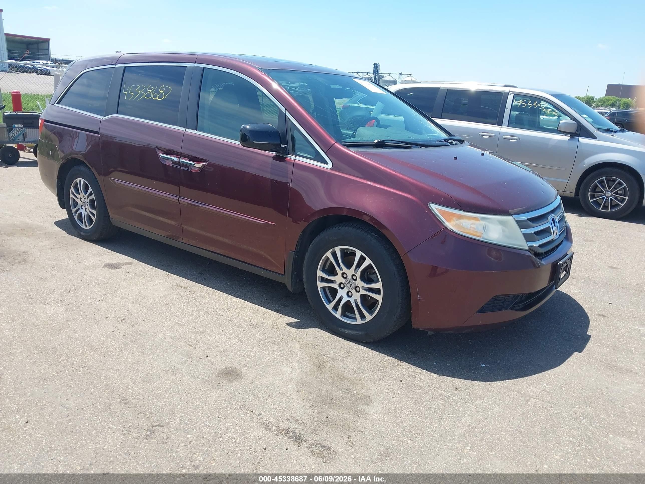 2013 Honda Odyssey Ex-l Бордовый vin: 5FNRL5H64DB033286