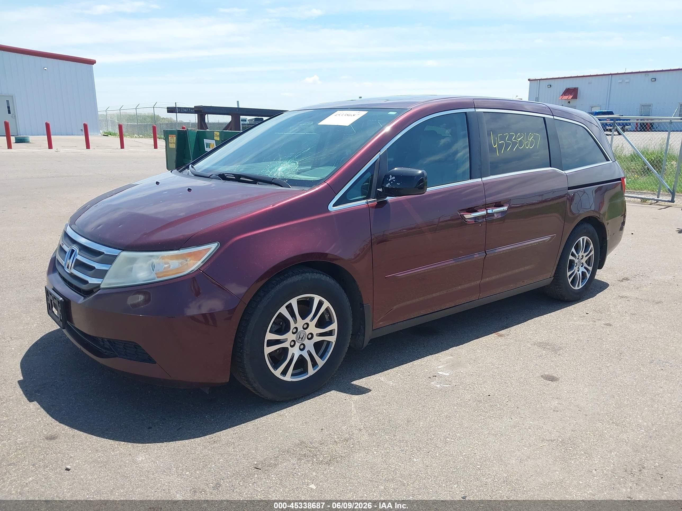 2013 Honda Odyssey Ex-l Бордовый vin: 5FNRL5H64DB033286