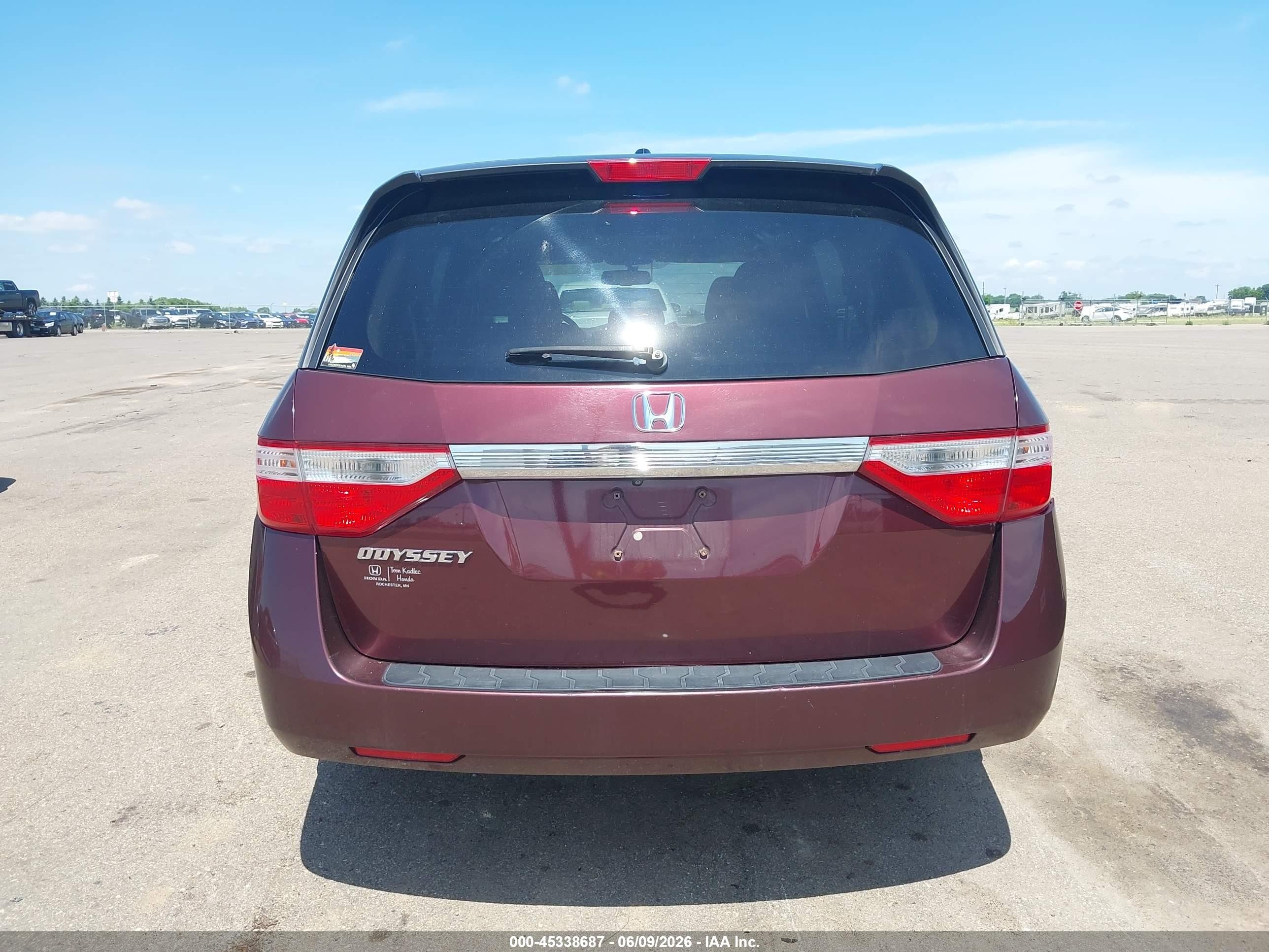 2013 Honda Odyssey Ex-l Бордовый vin: 5FNRL5H64DB033286