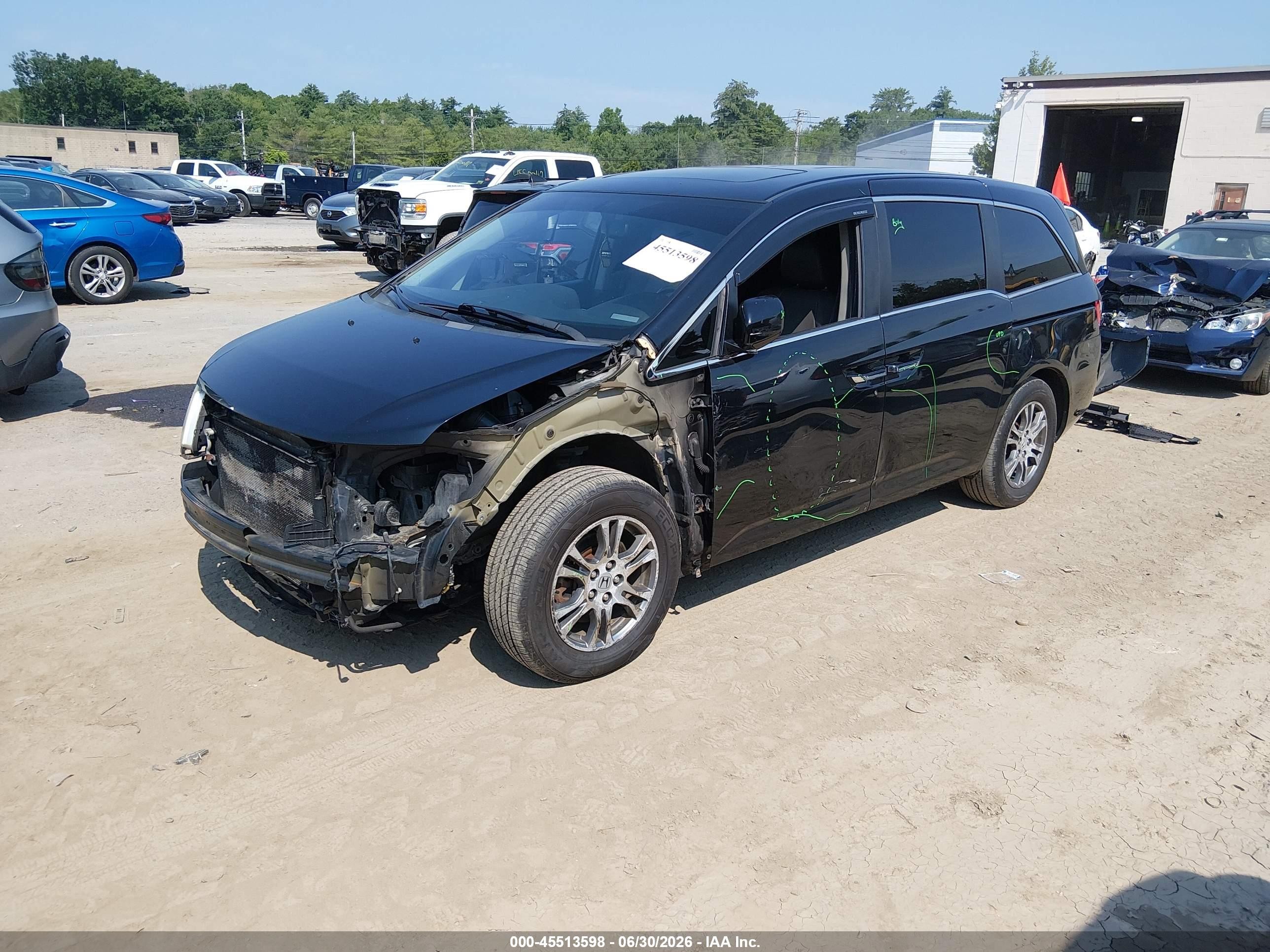 2013 Honda Odyssey Ex-l Черный vin: 5FNRL5H64DB045891