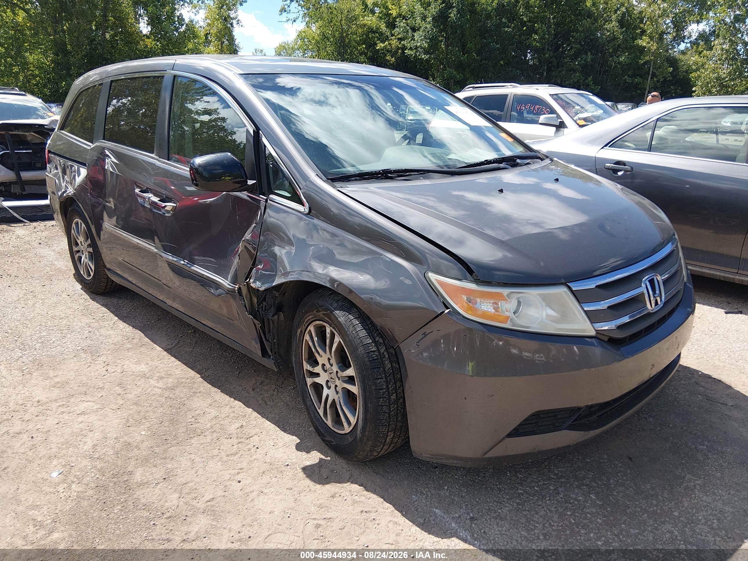 2013 Honda Odyssey Ex-l Gray vin: 5FNRL5H64DB072248