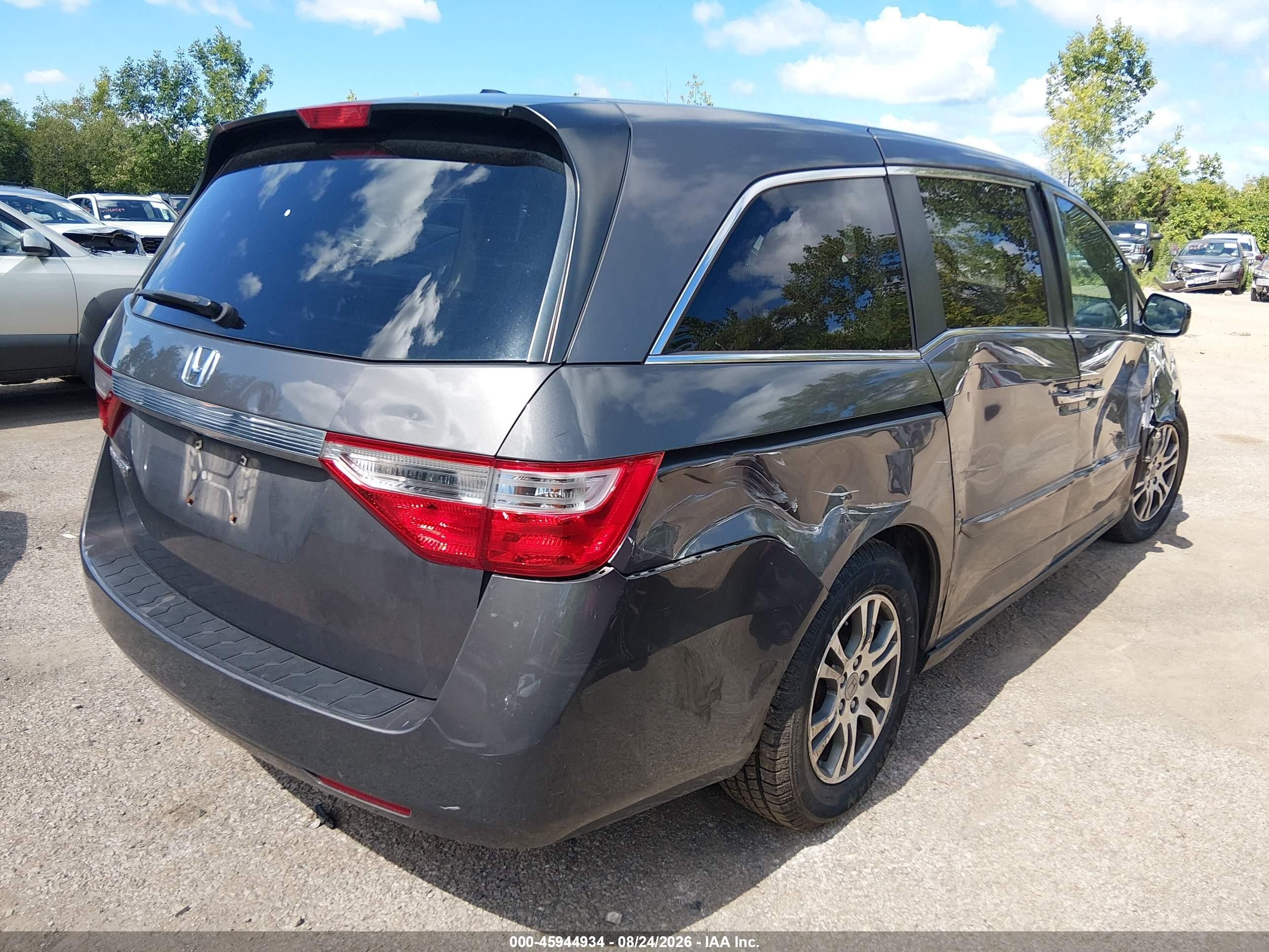 2013 Honda Odyssey Ex-l Gray vin: 5FNRL5H64DB072248