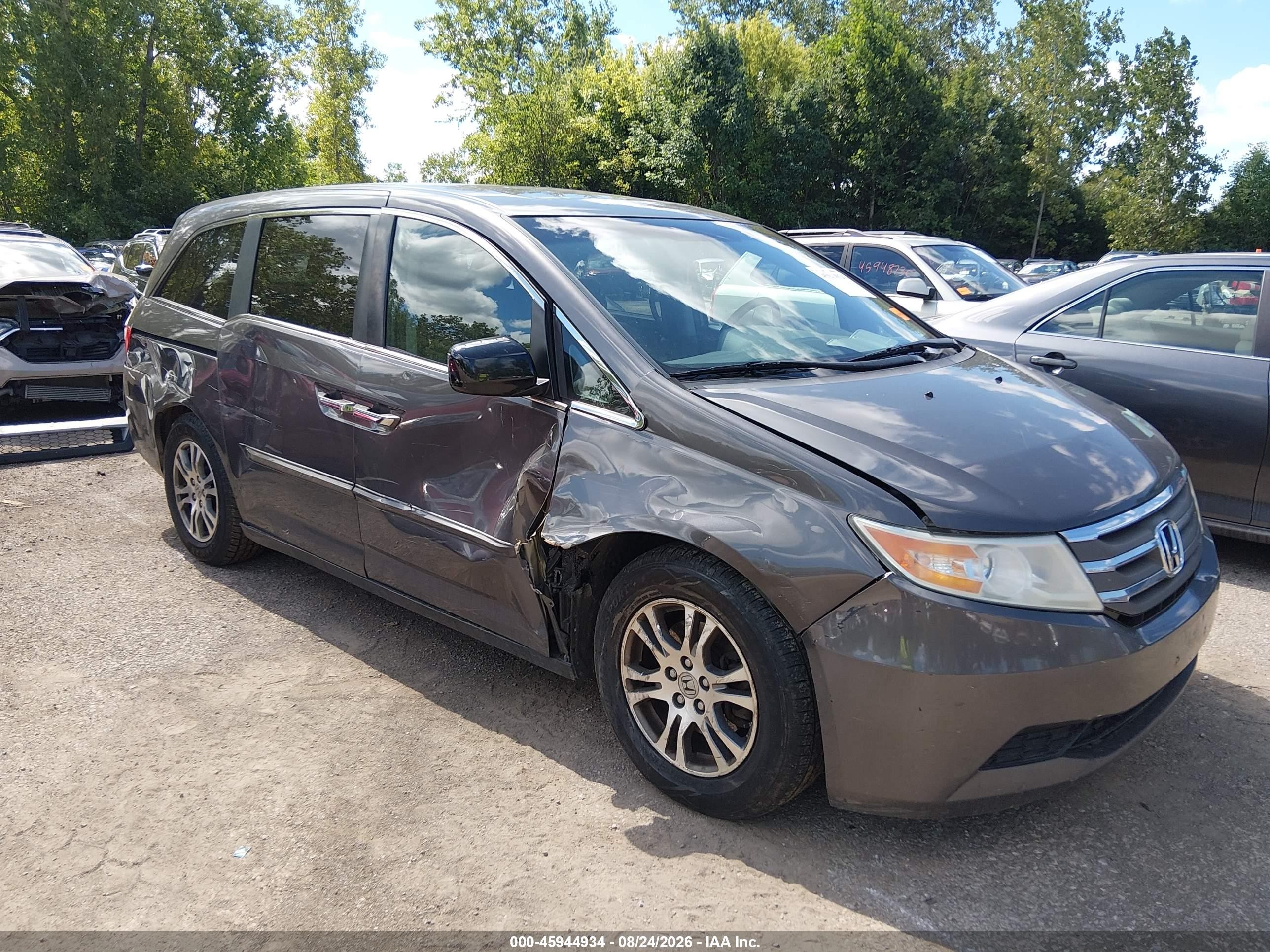 2013 Honda Odyssey Ex-l Gray vin: 5FNRL5H64DB072248