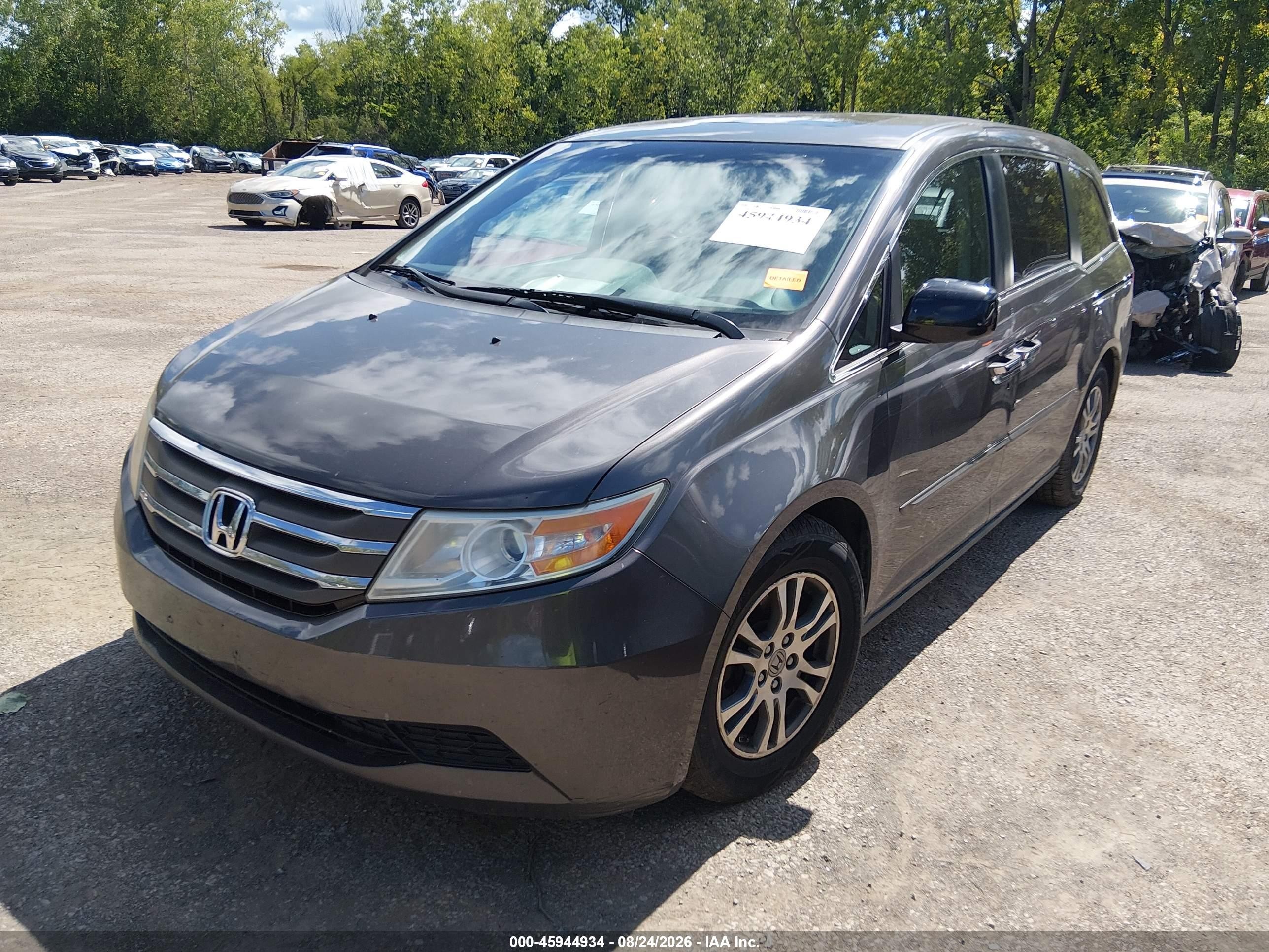 2013 Honda Odyssey Ex-l Gray vin: 5FNRL5H64DB072248