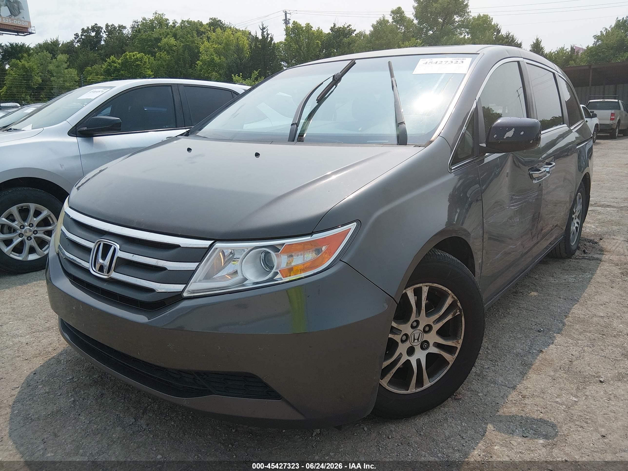 2013 Honda Odyssey Ex-l Gray vin: 5FNRL5H64DB076798