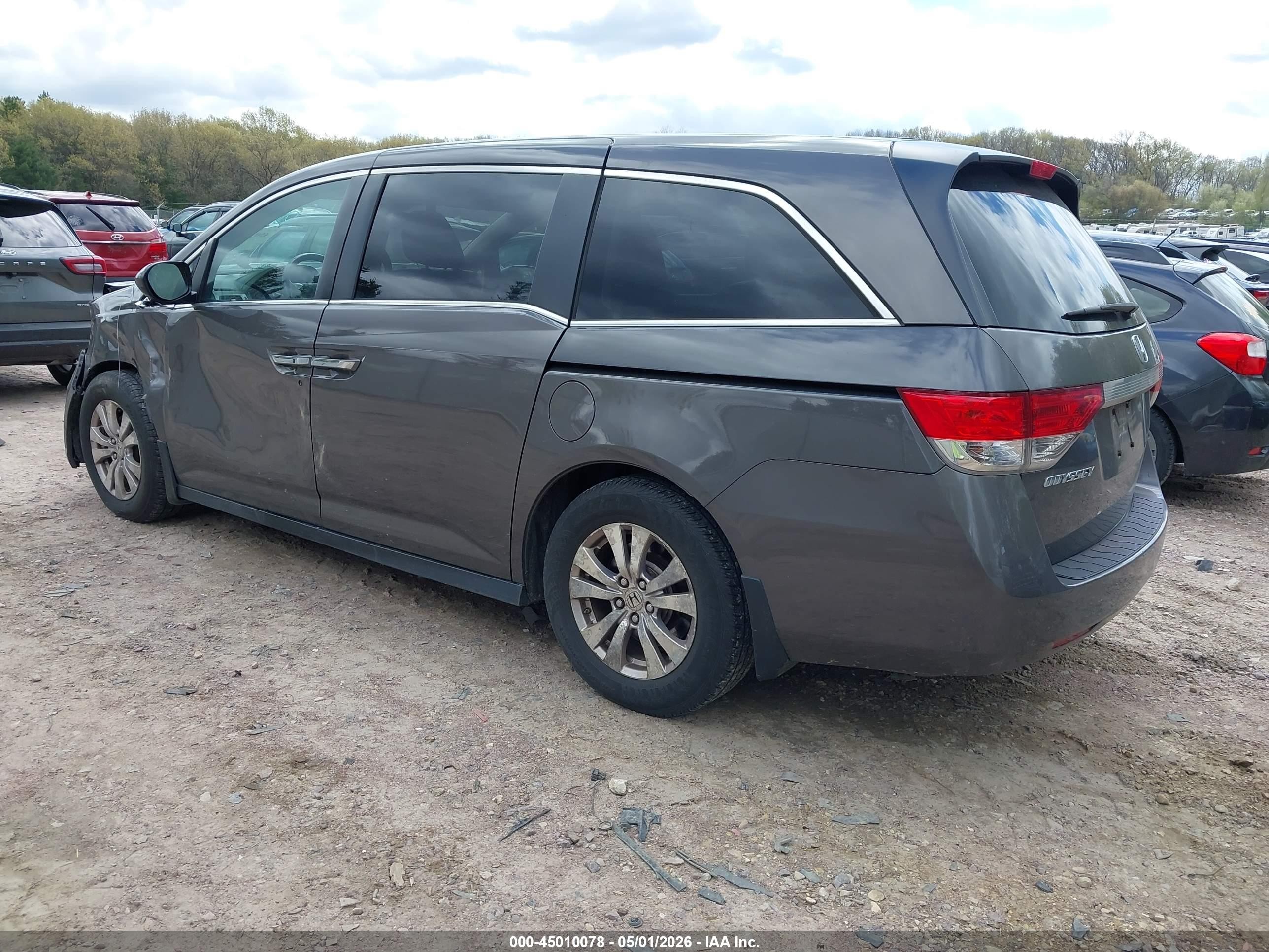 2014 Honda Odyssey Ex-l Gray vin: 5FNRL5H64EB017347