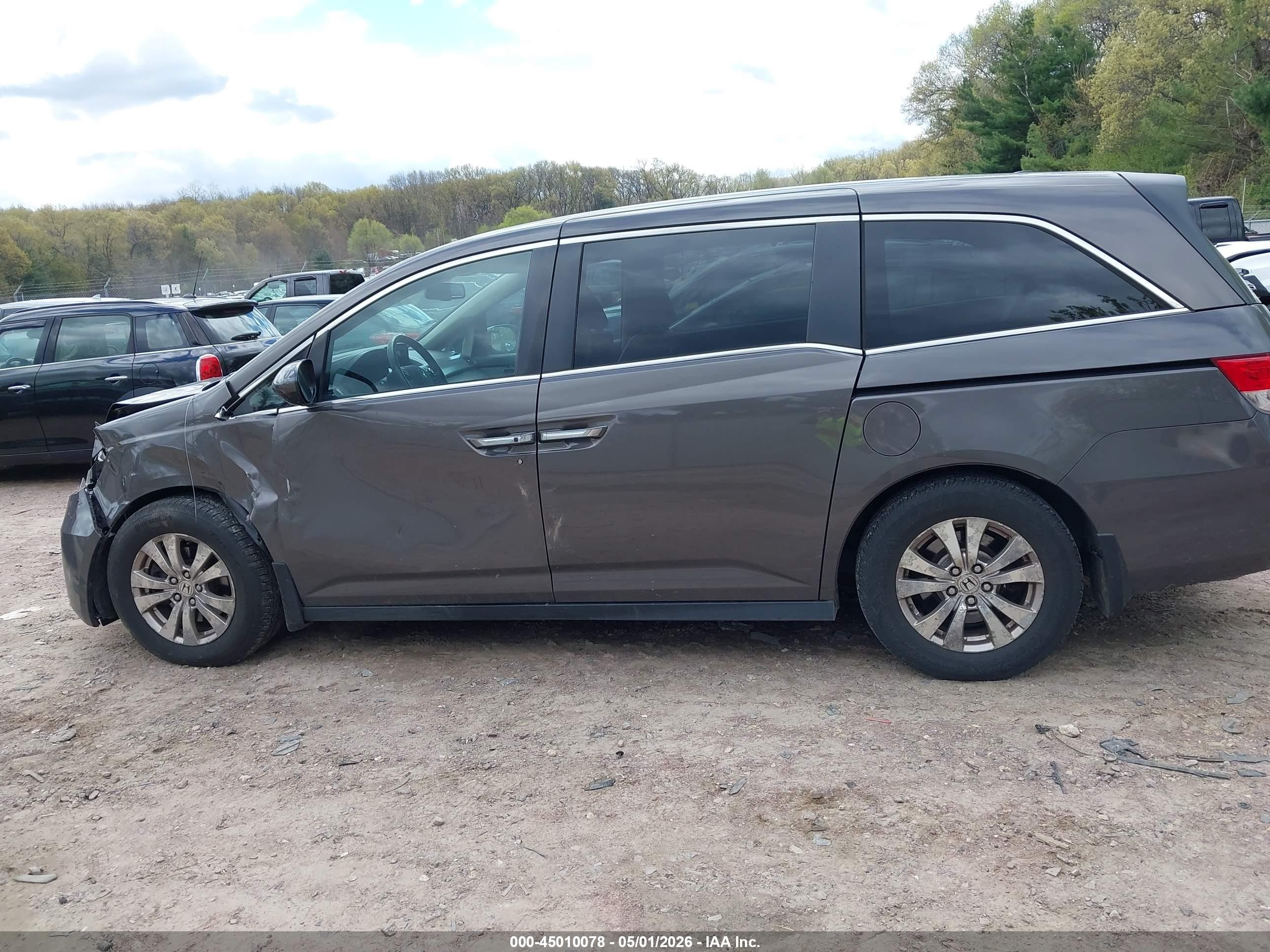 2014 Honda Odyssey Ex-l Gray vin: 5FNRL5H64EB017347