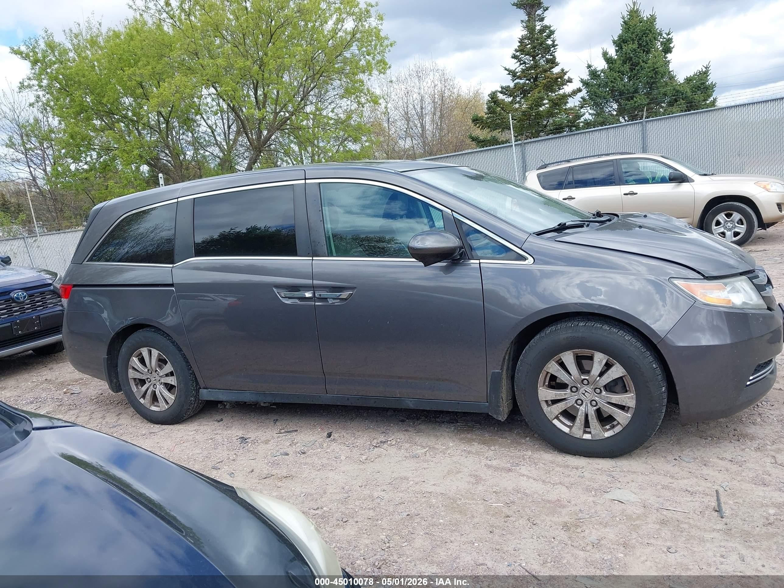 2014 Honda Odyssey Ex-l Gray vin: 5FNRL5H64EB017347