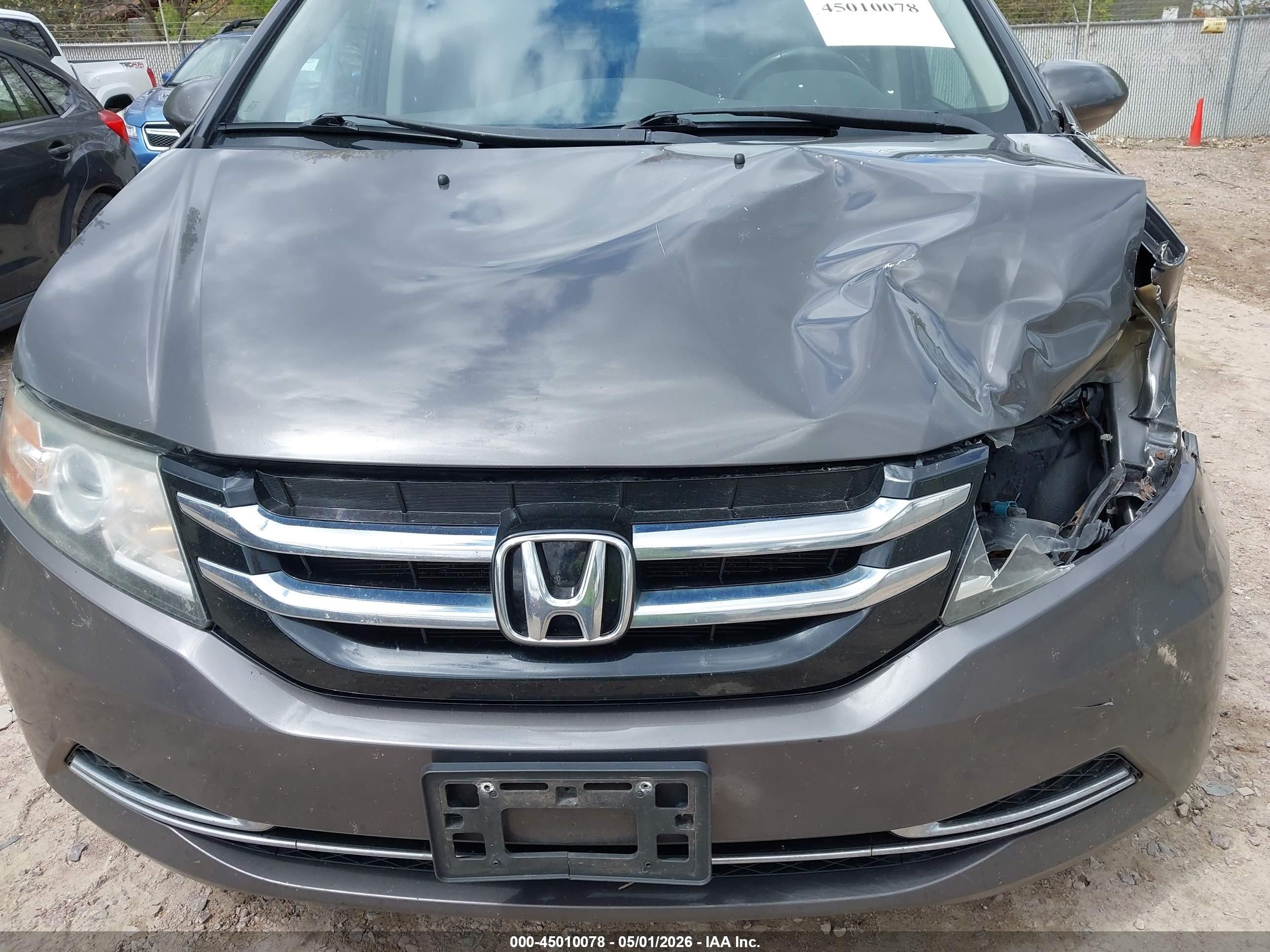 2014 Honda Odyssey Ex-l Gray vin: 5FNRL5H64EB017347