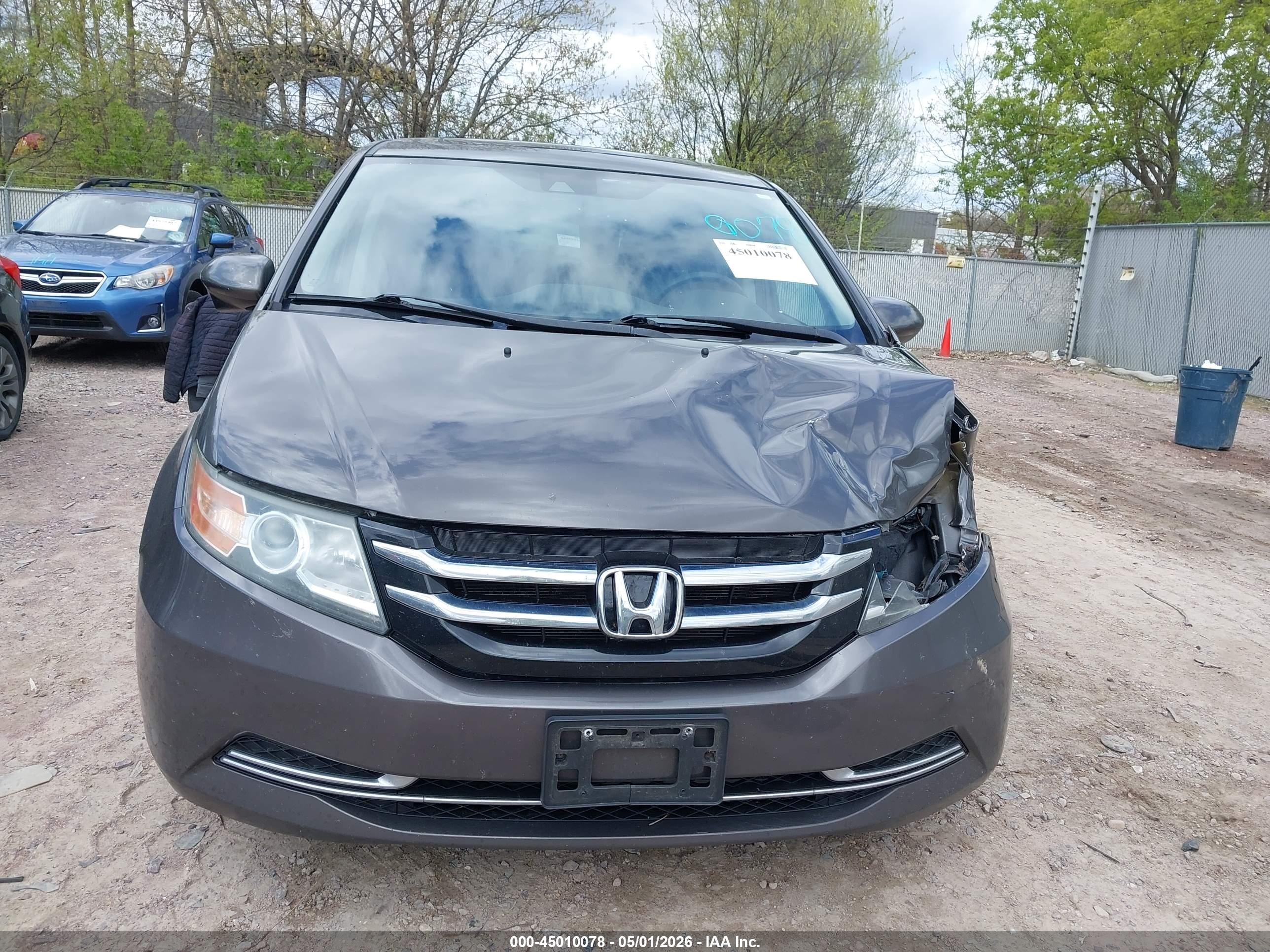 2014 Honda Odyssey Ex-l Gray vin: 5FNRL5H64EB017347