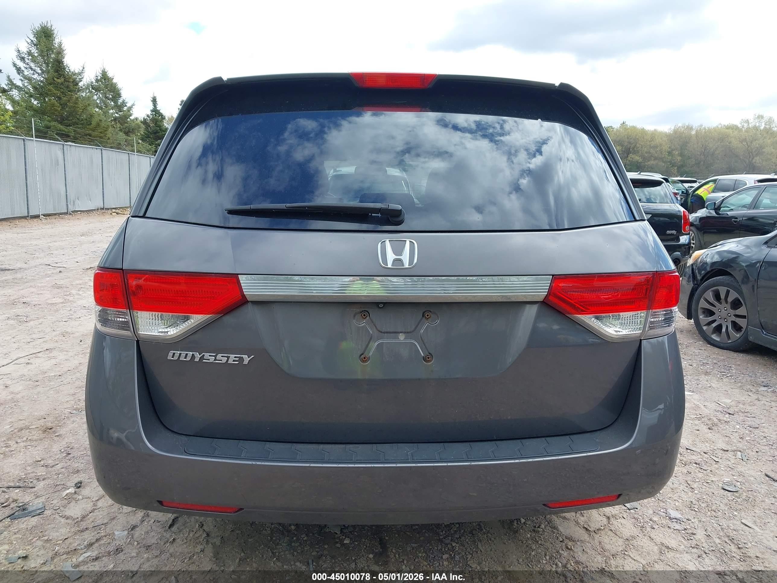 2014 Honda Odyssey Ex-l Gray vin: 5FNRL5H64EB017347