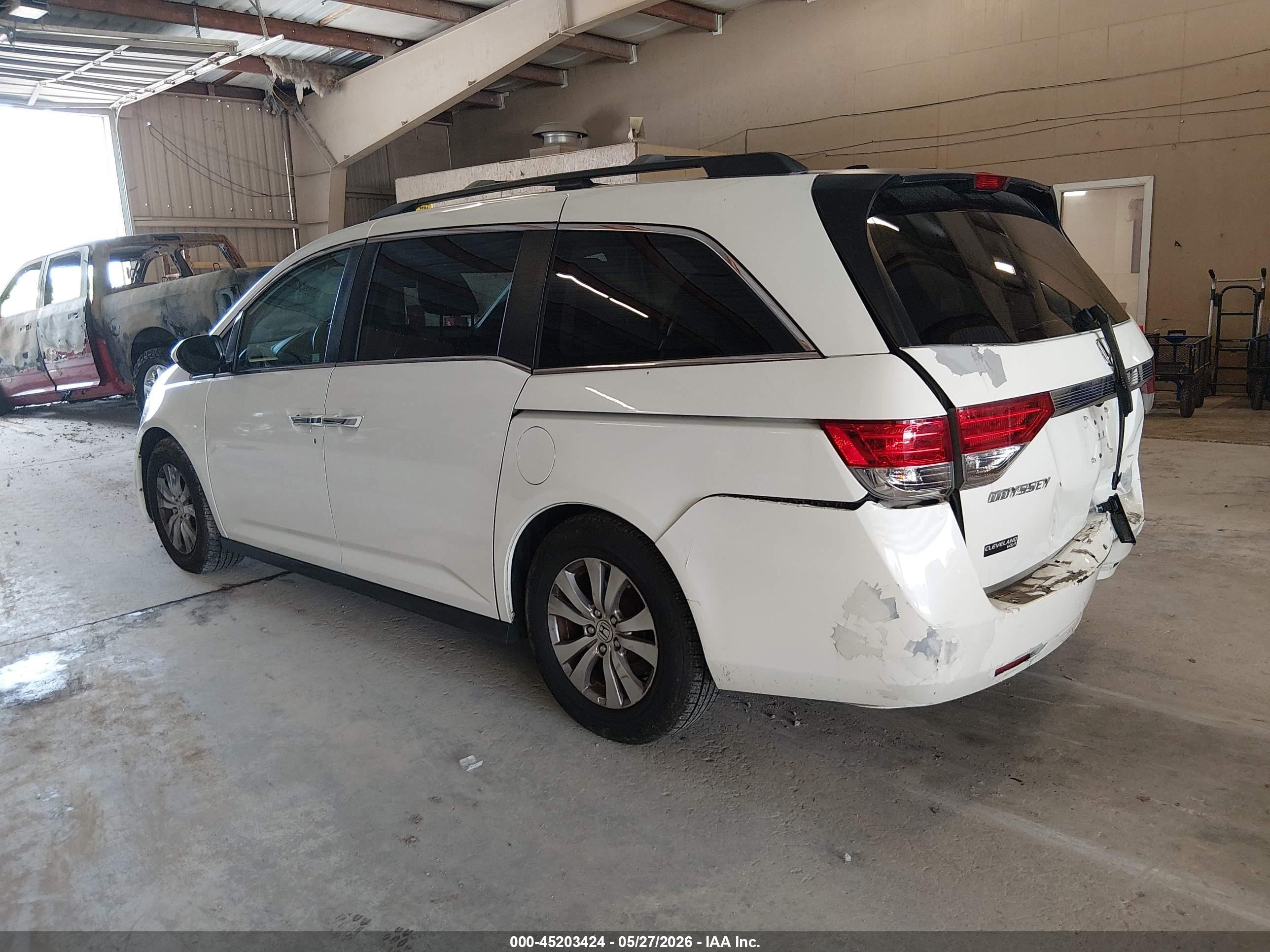 2014 Honda Odyssey Ex-l White vin: 5FNRL5H64EB023682