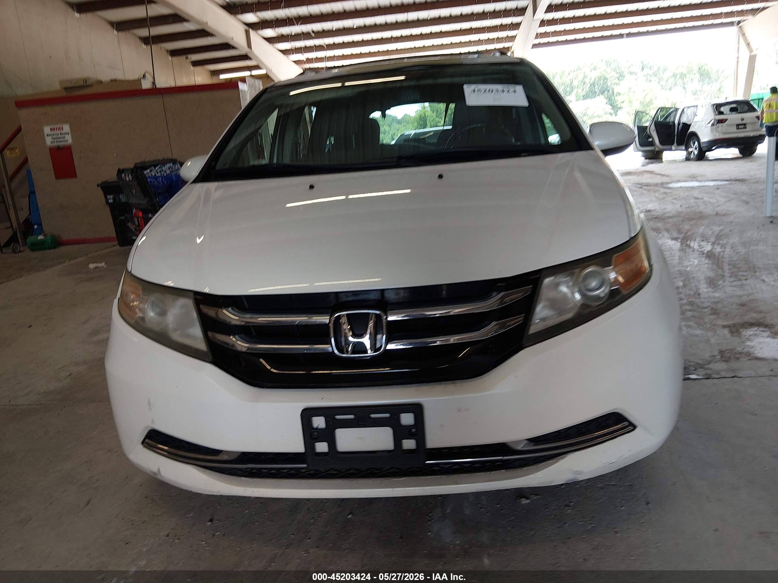 2014 Honda Odyssey Ex-l White vin: 5FNRL5H64EB023682