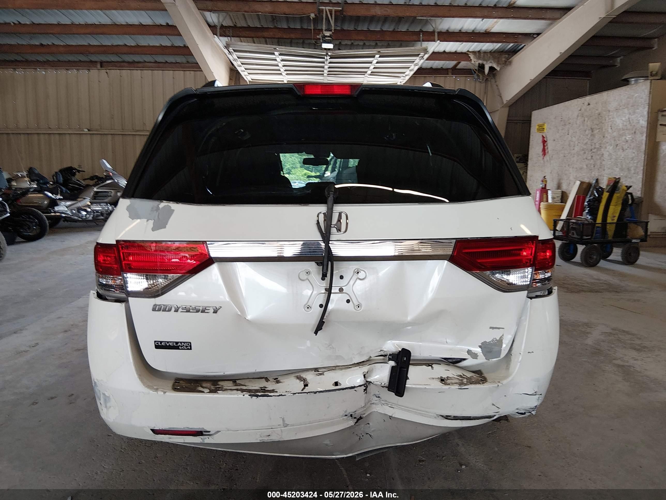 2014 Honda Odyssey Ex-l White vin: 5FNRL5H64EB023682