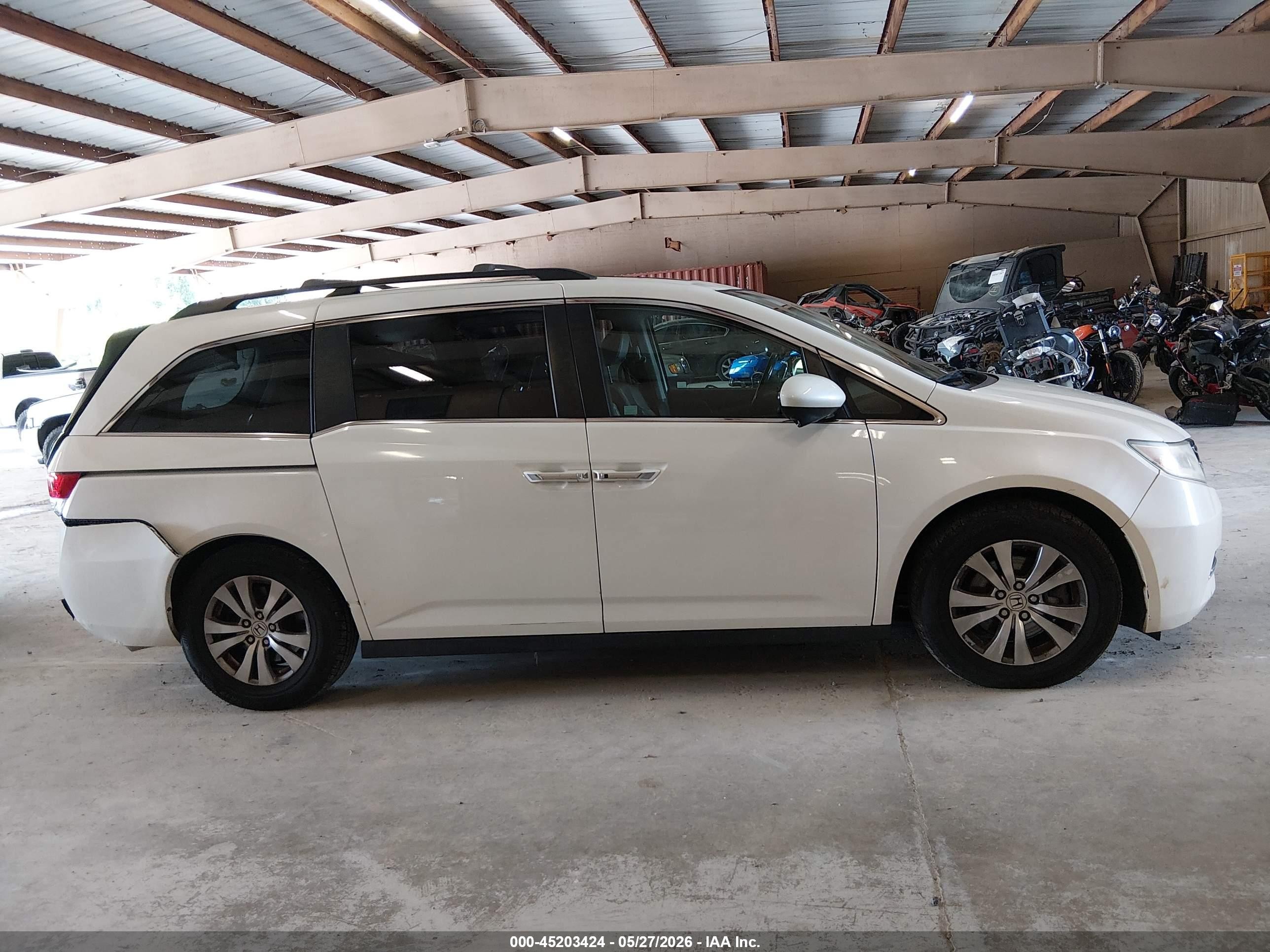 2014 Honda Odyssey Ex-l White vin: 5FNRL5H64EB023682
