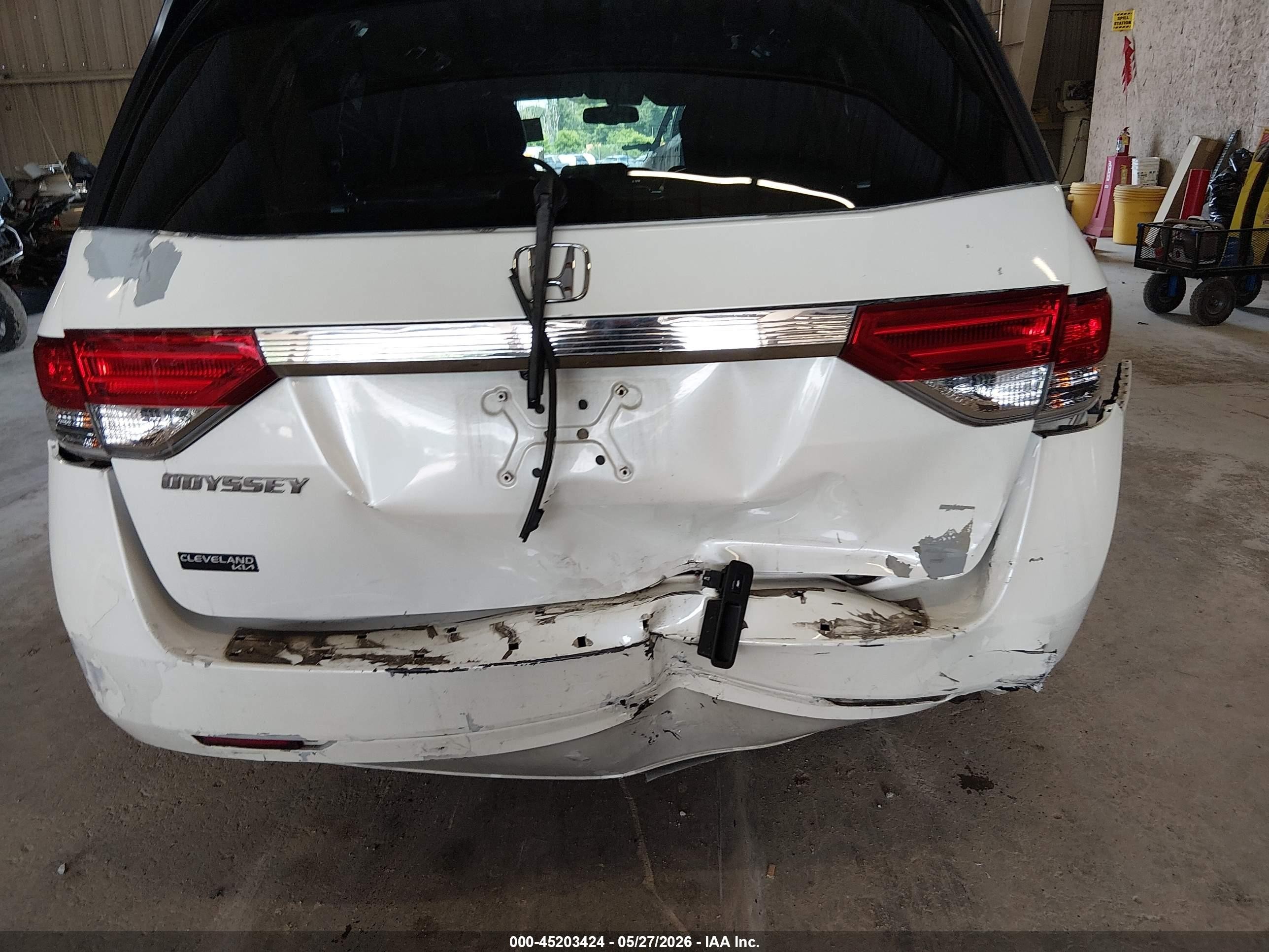 2014 Honda Odyssey Ex-l White vin: 5FNRL5H64EB023682