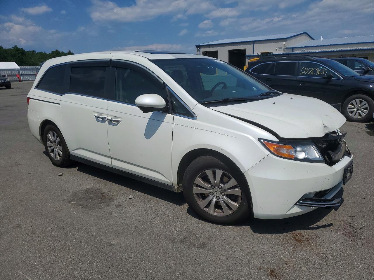 2014 Honda Odyssey Exl White vin: 5FNRL5H64EB045181