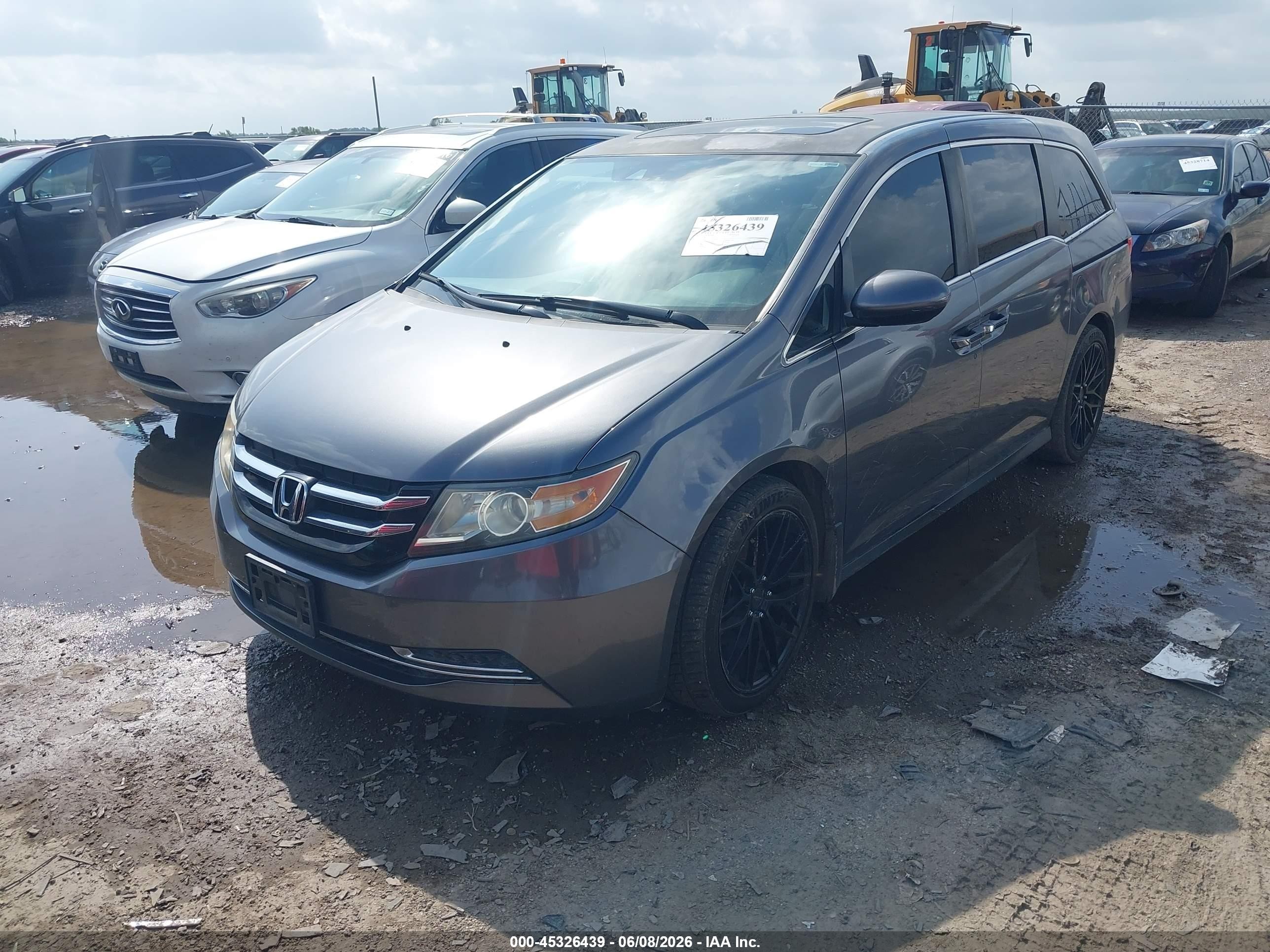 2014 Honda Odyssey Ex-l Gray vin: 5FNRL5H64EB052762