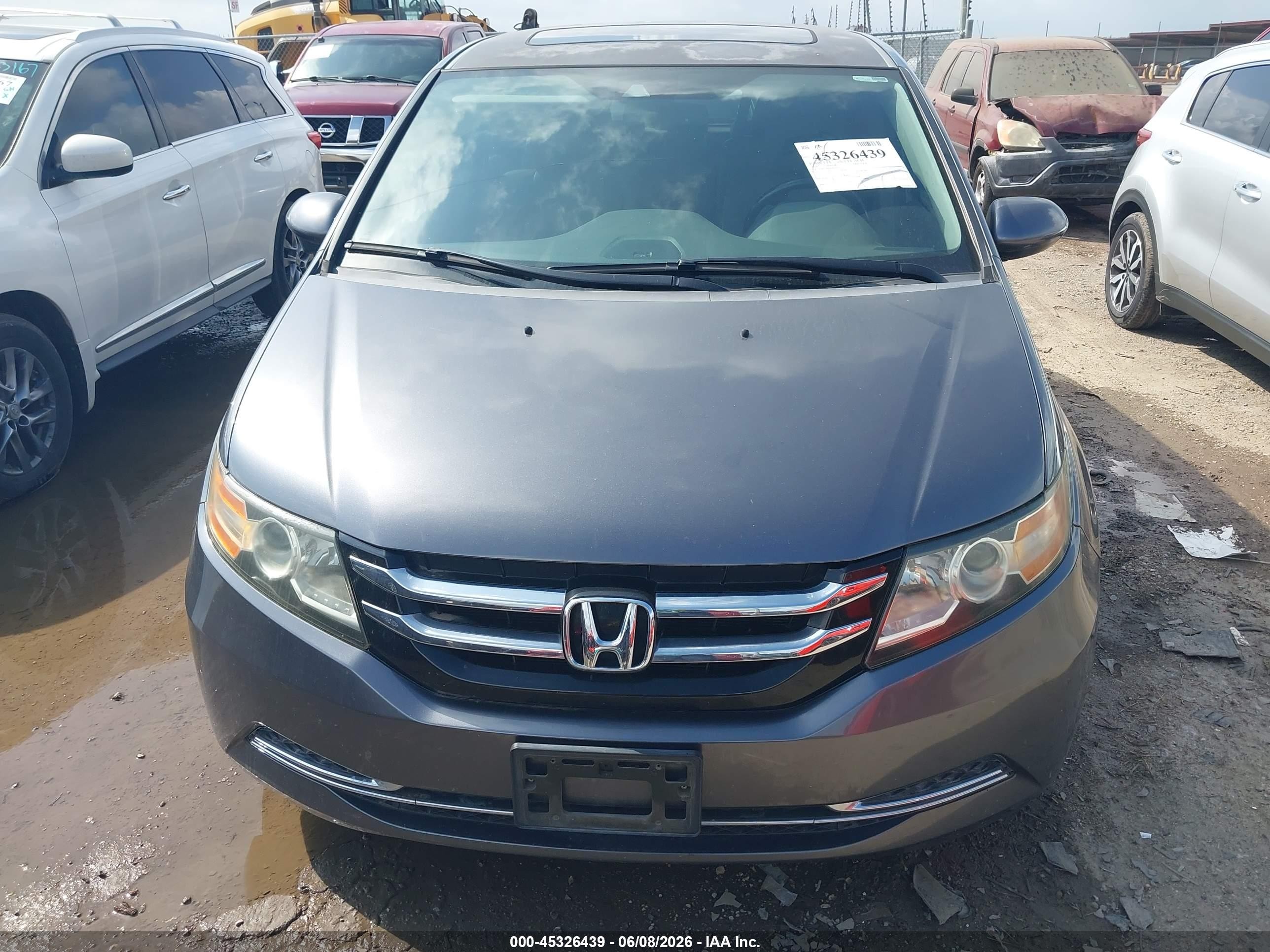 2014 Honda Odyssey Ex-l Gray vin: 5FNRL5H64EB052762