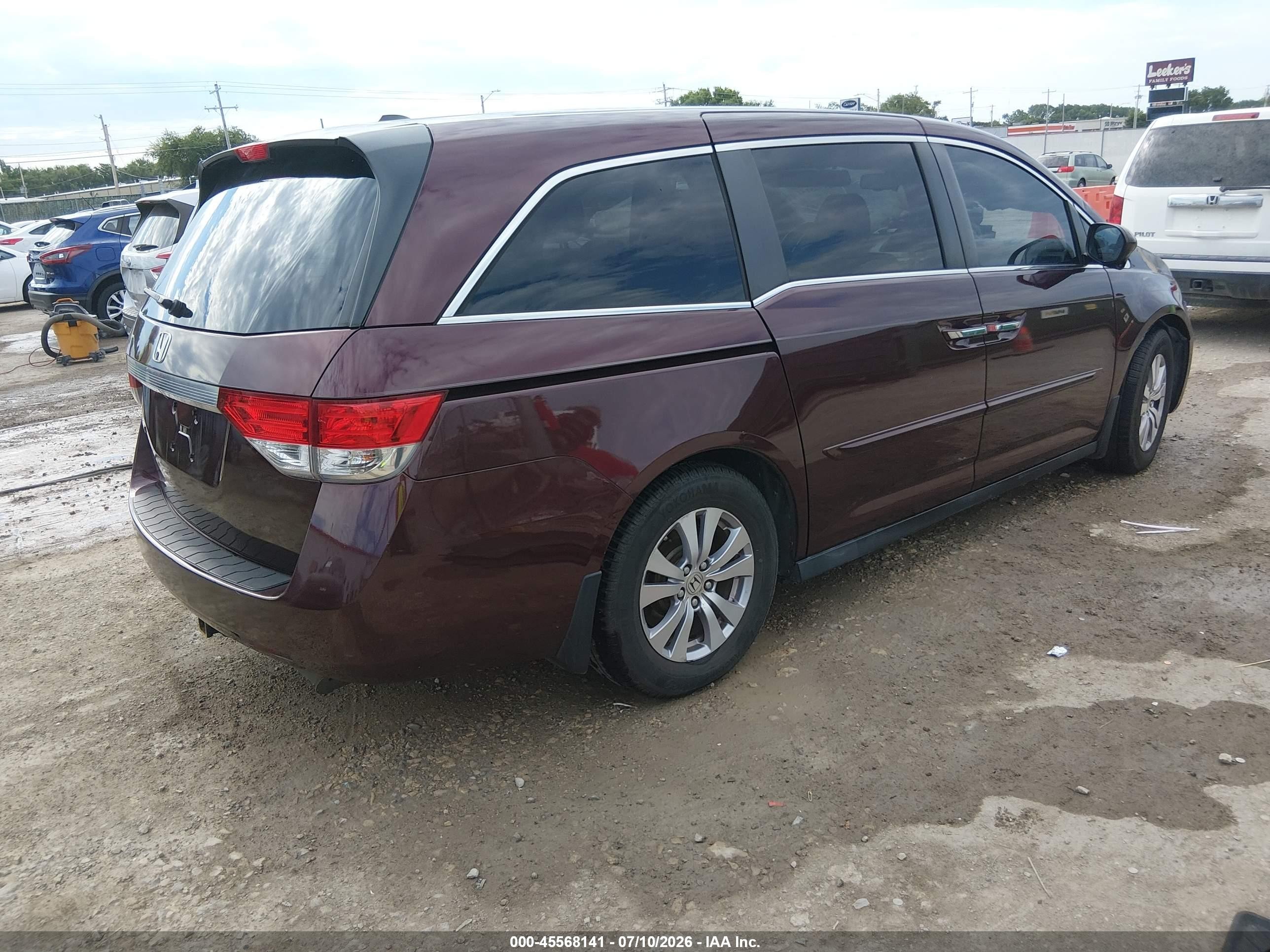 2014 Honda Odyssey Ex-l Maroon vin: 5FNRL5H64EB054432