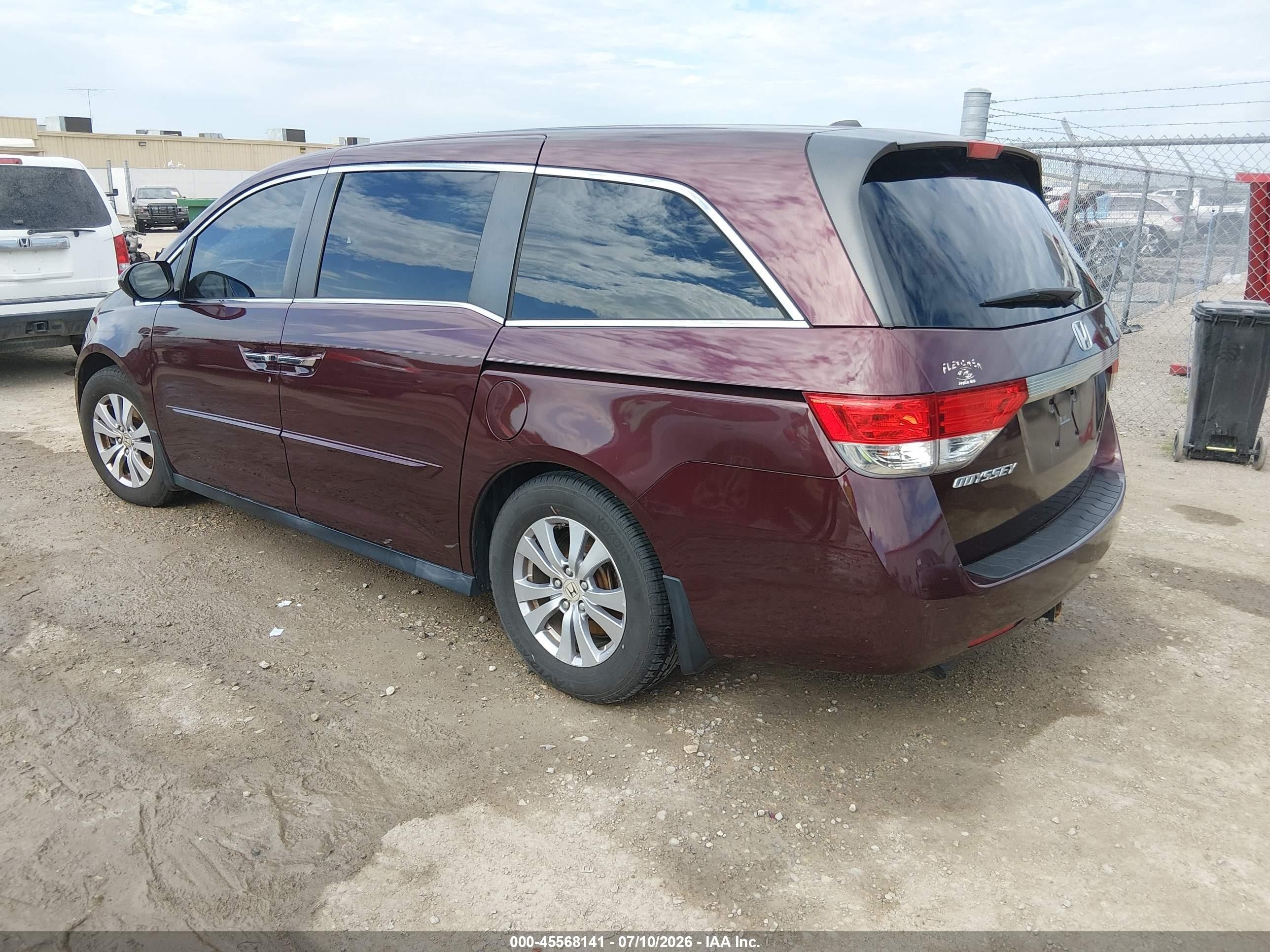 2014 Honda Odyssey Ex-l Maroon vin: 5FNRL5H64EB054432