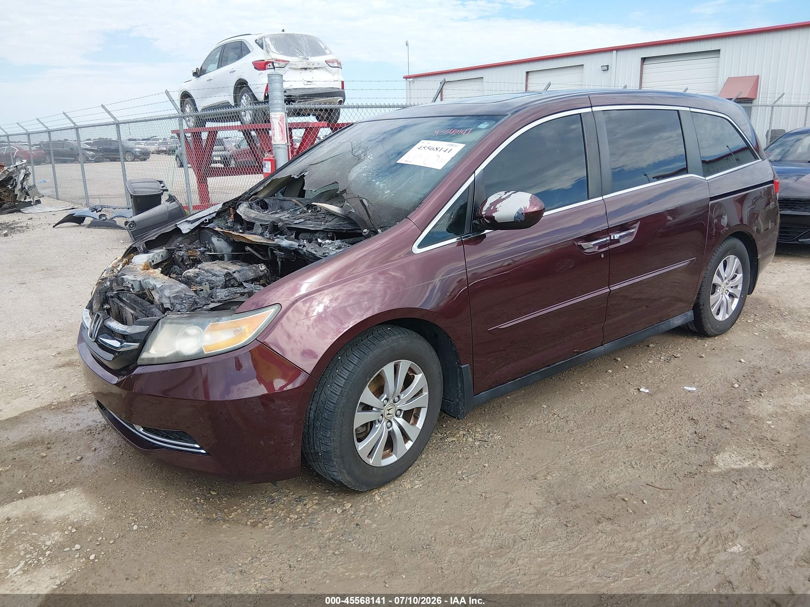 2014 Honda Odyssey Ex-l Maroon vin: 5FNRL5H64EB054432