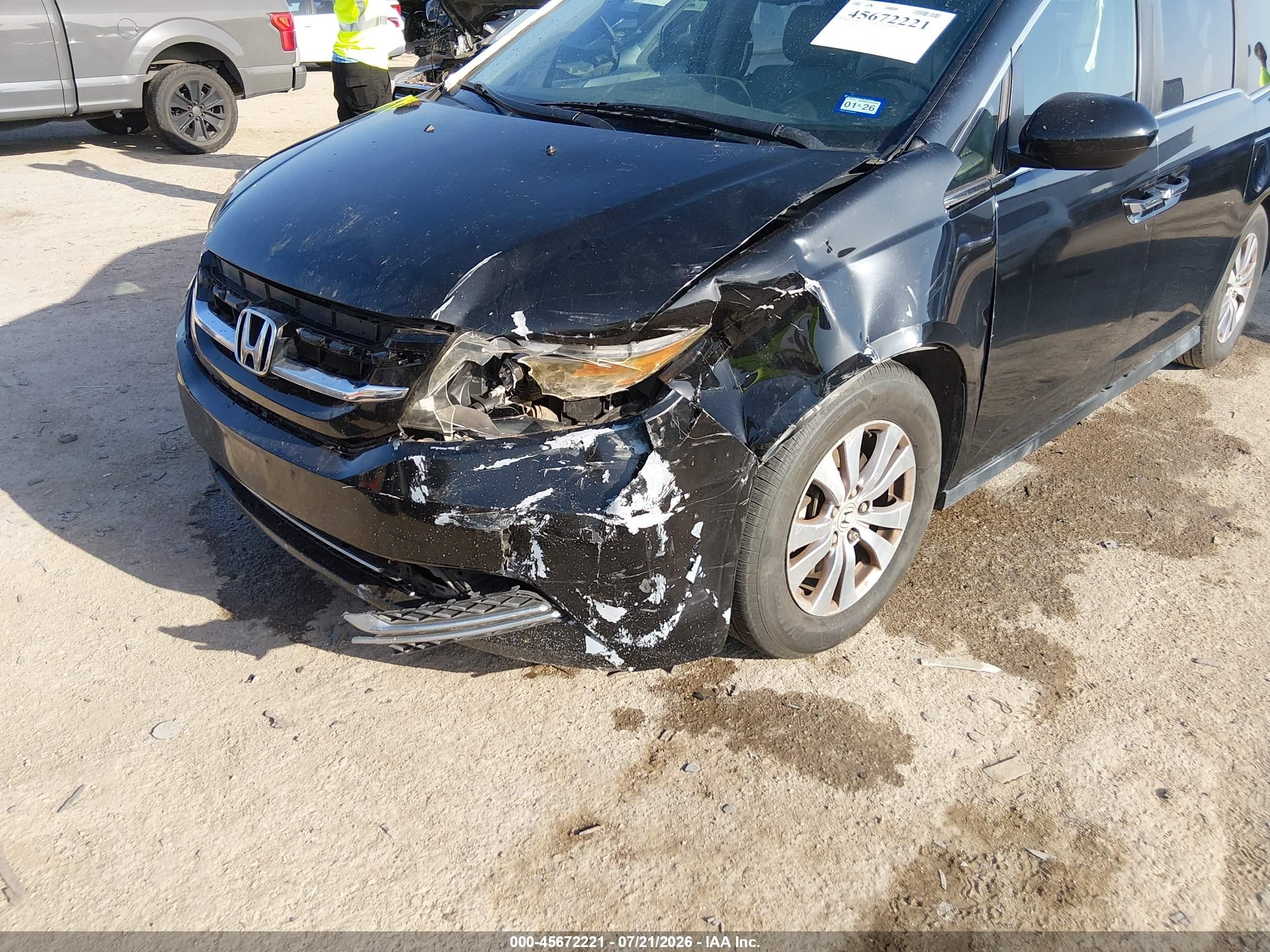 2014 Honda Odyssey Ex-l Black vin: 5FNRL5H64EB060277