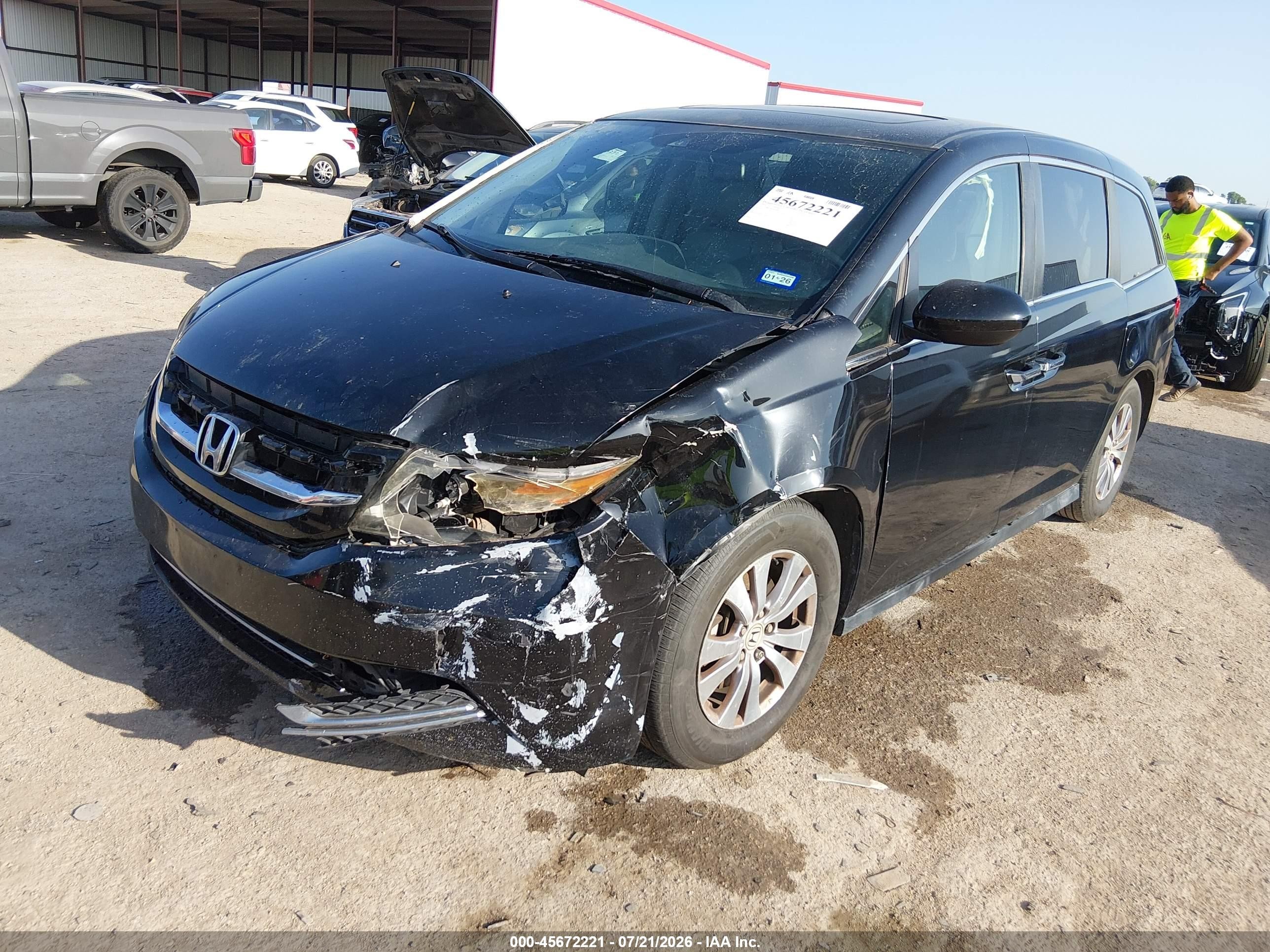 2014 Honda Odyssey Ex-l Black vin: 5FNRL5H64EB060277